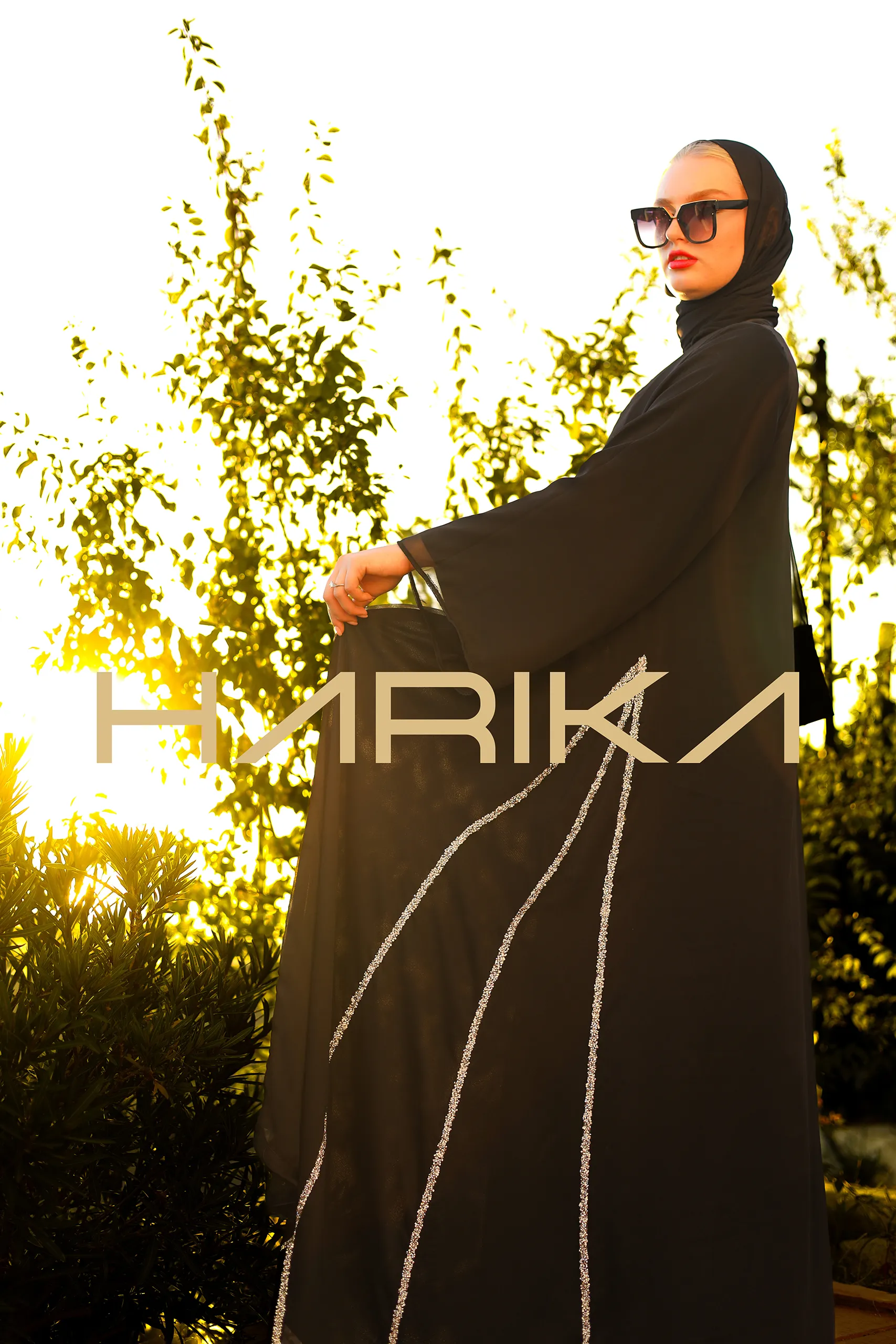 Chiffon Crystal Abaya - Image 3