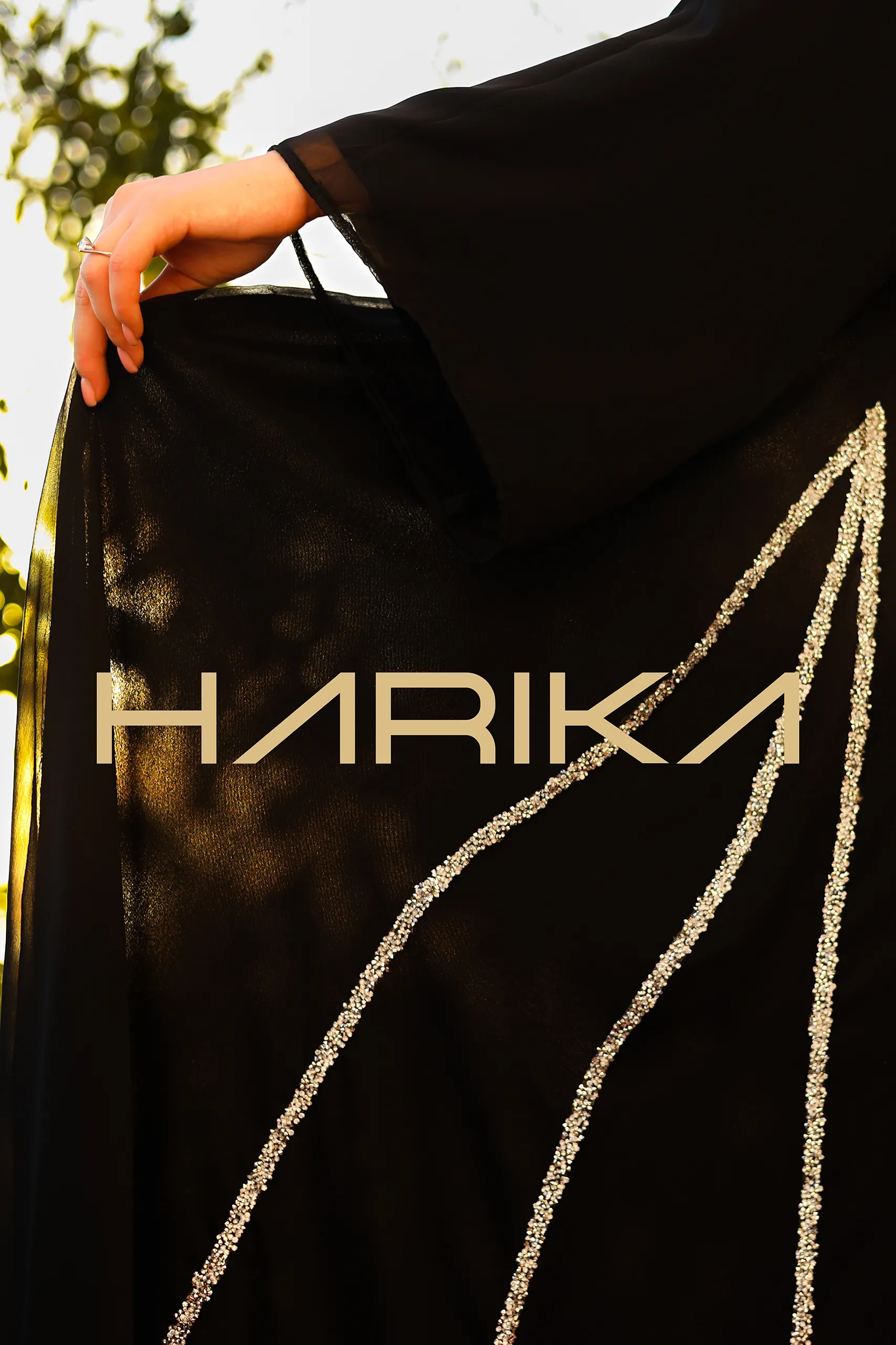 Chiffon Crystal Abaya - Image 2