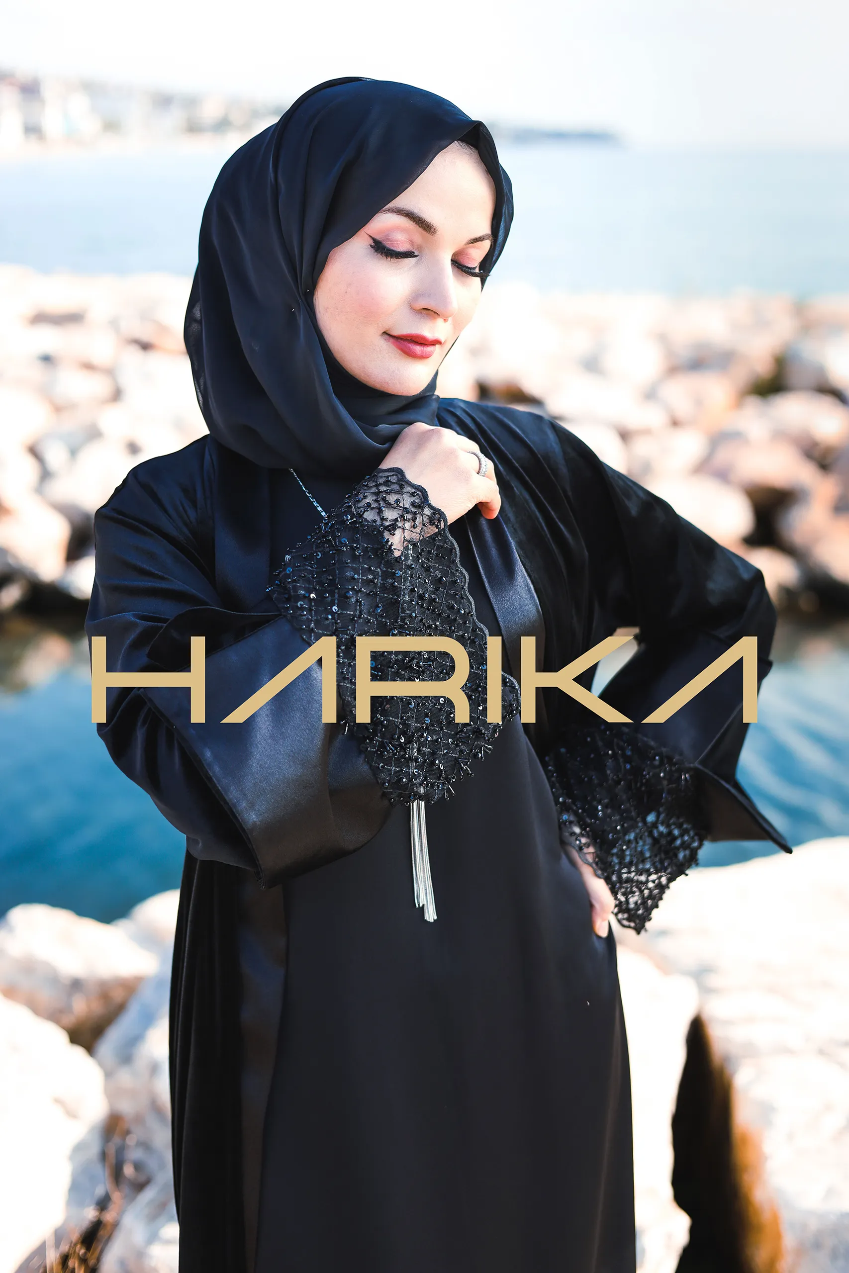 3 Piece Women's Set – Abaya, Dress and Shawl - Image 9