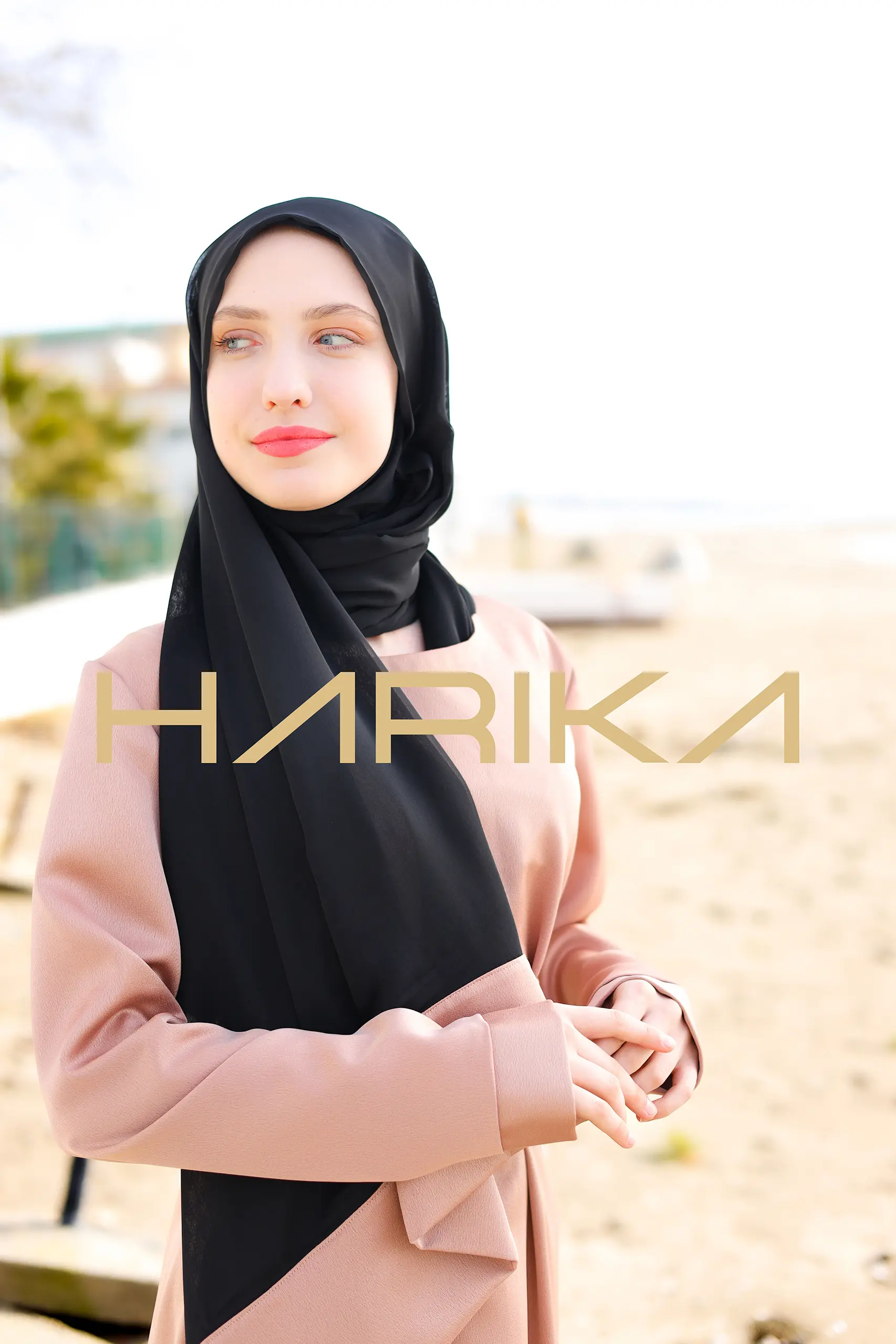 Practical and elegant two-tone silk crepe abaya (the dress is not included) - Image 18