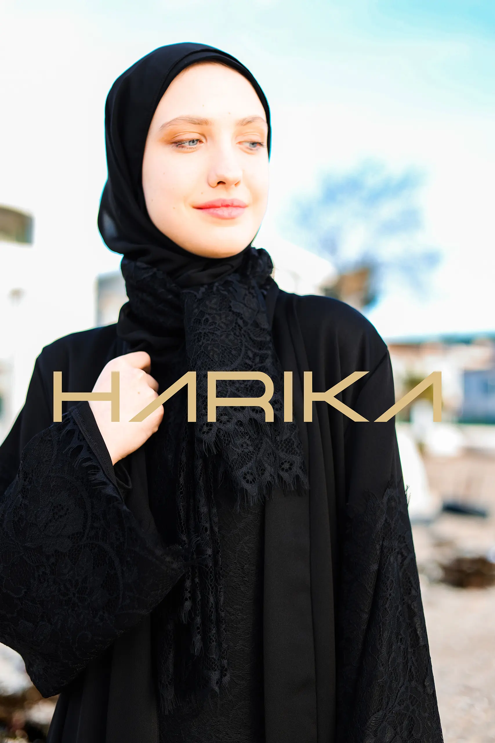 Silk Crepe and Lace Dress Abaya Set - Image 20
