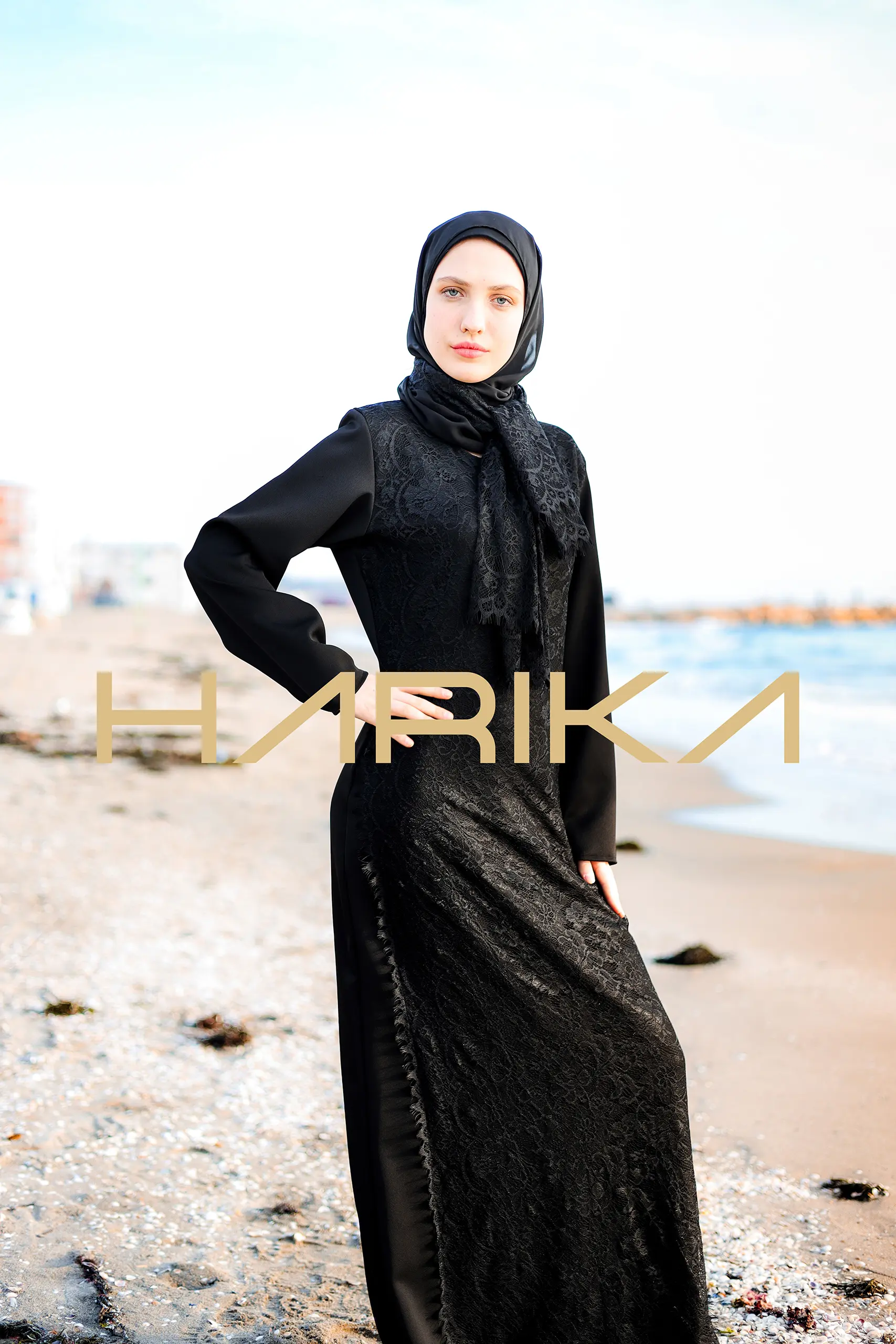 Silk Crepe and Lace Dress Abaya Set - Image 19