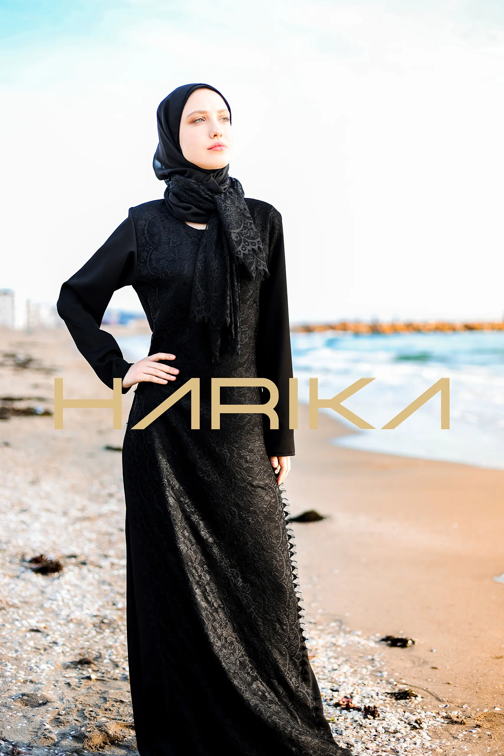 Silk Crepe and Lace Dress Abaya Set - Image 18