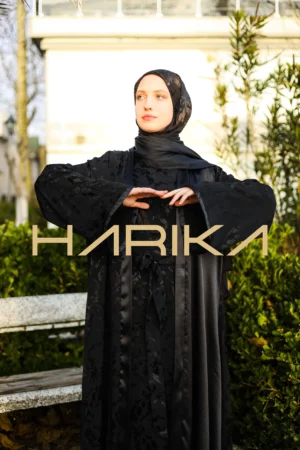 Jessica Premium Silk Black 3-Piece Abaya Set