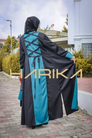 Turquoise and Black Abaya Jacket