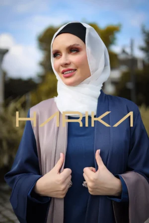 Navy Blue and Shoko Abaya Set