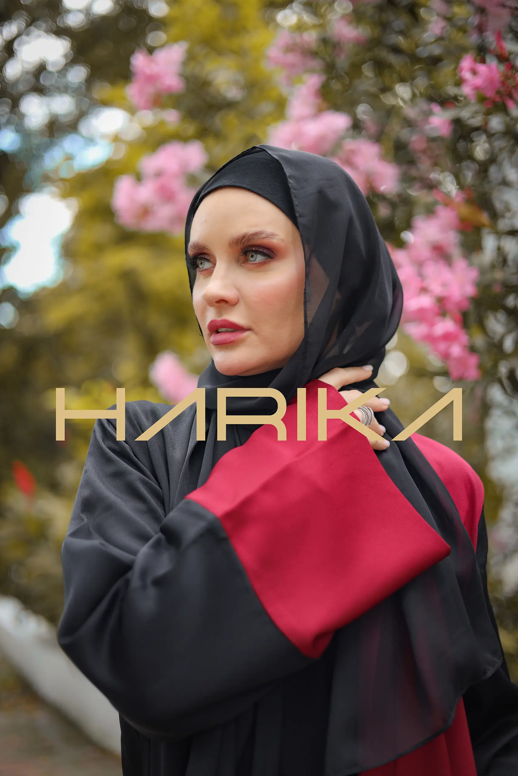 Black and Burgundy Abaya Set - Image 6