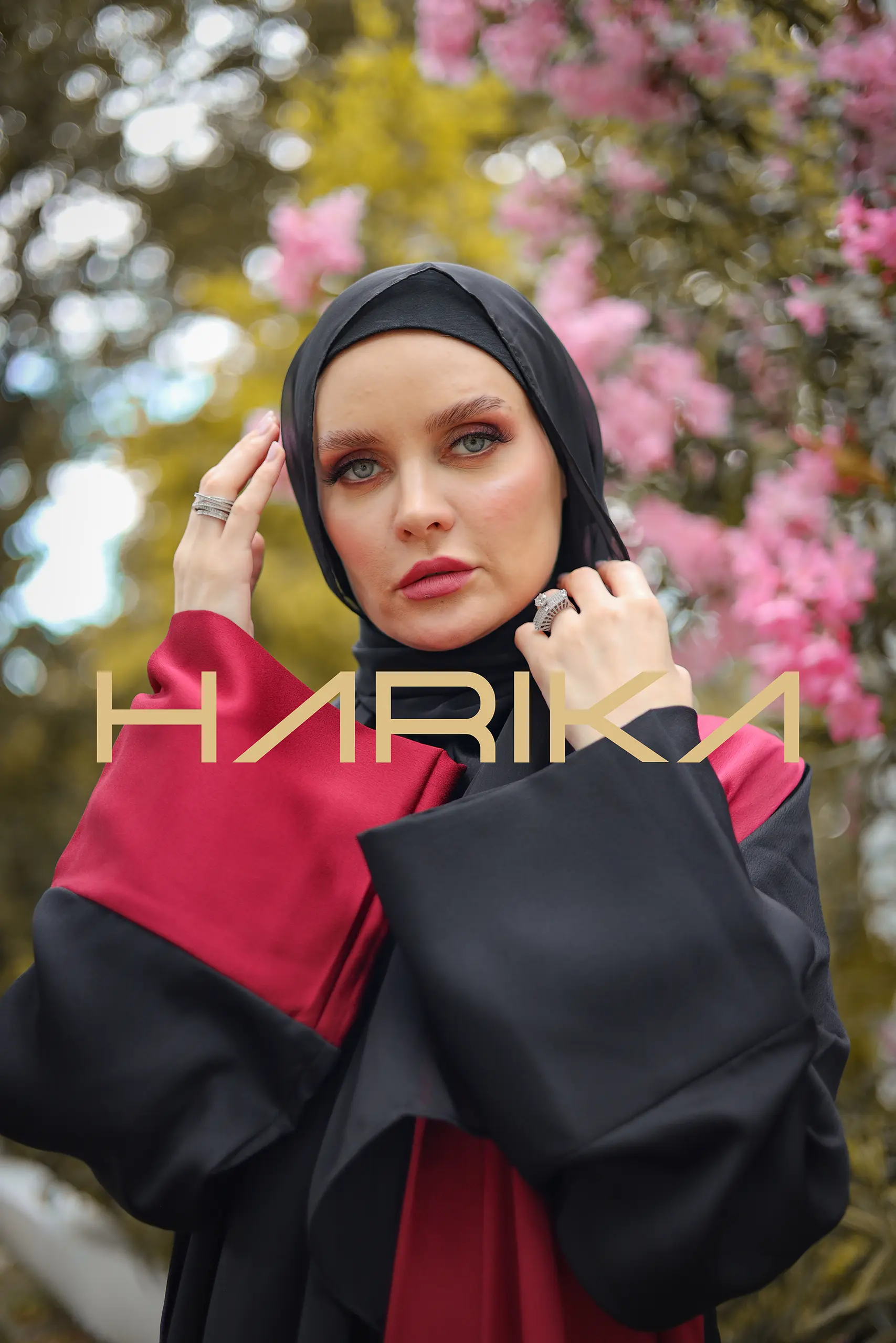 Black and Burgundy Abaya Set - Image 5