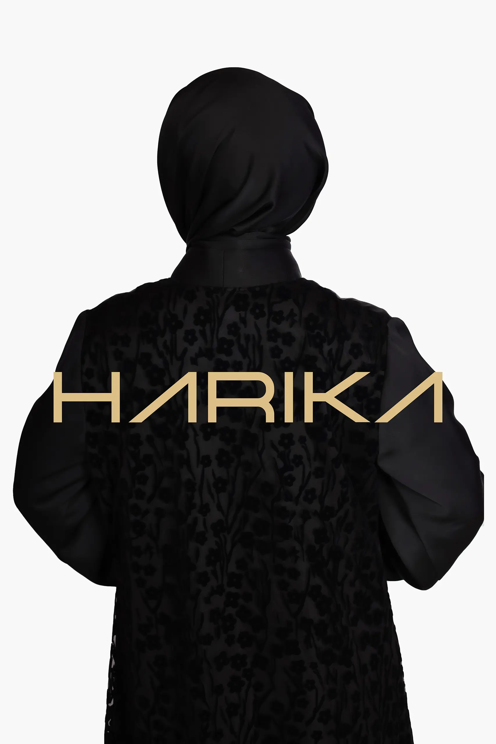 Black abaya with rose details - Image 10