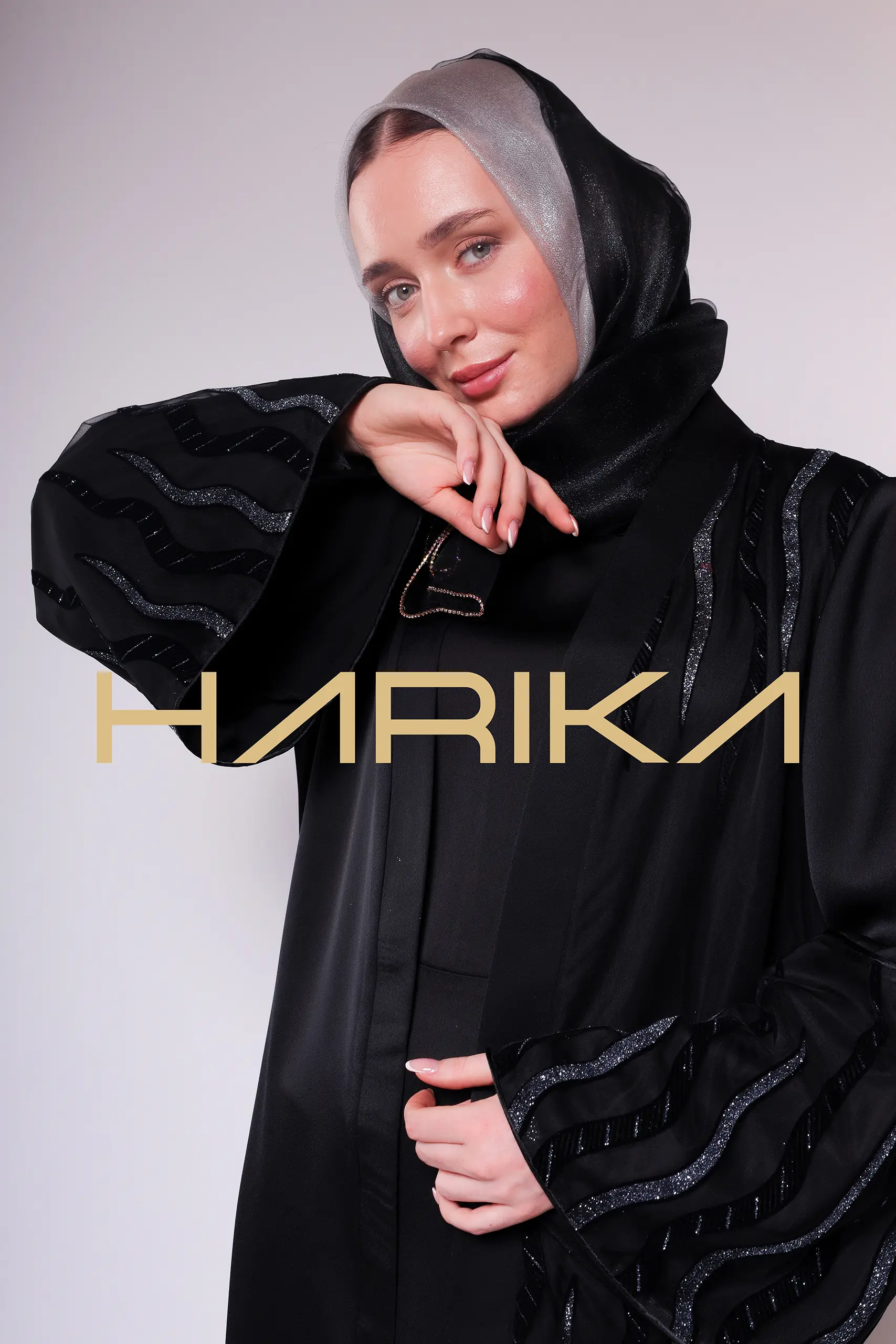 Black and silver detailed stylish Abaya