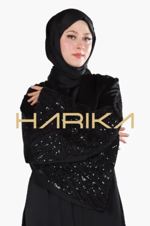Stylish black embroidered abaya for special occasions