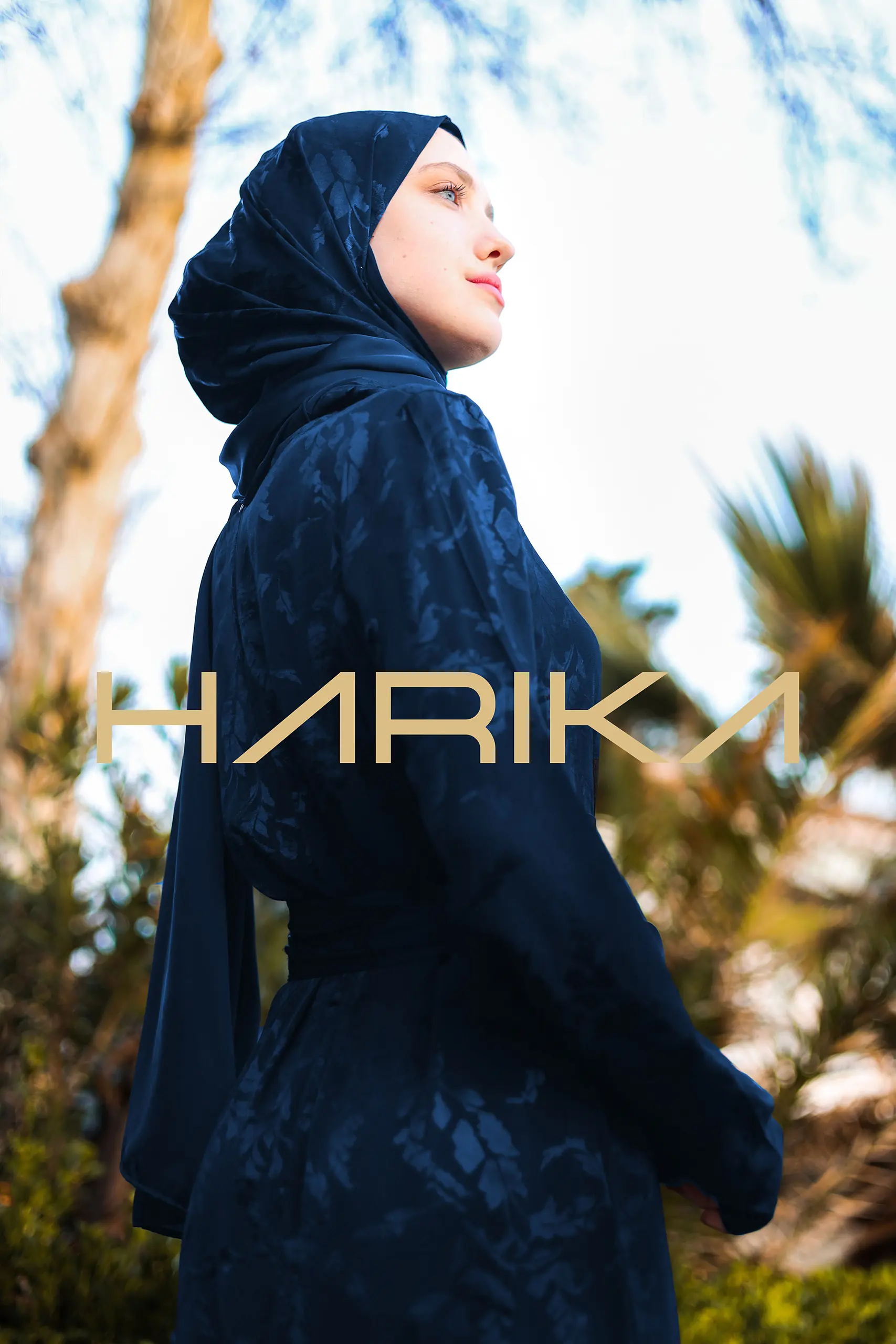 Jessica Premium Silk Navy Blue 3-Piece Abaya Set - Image 7
