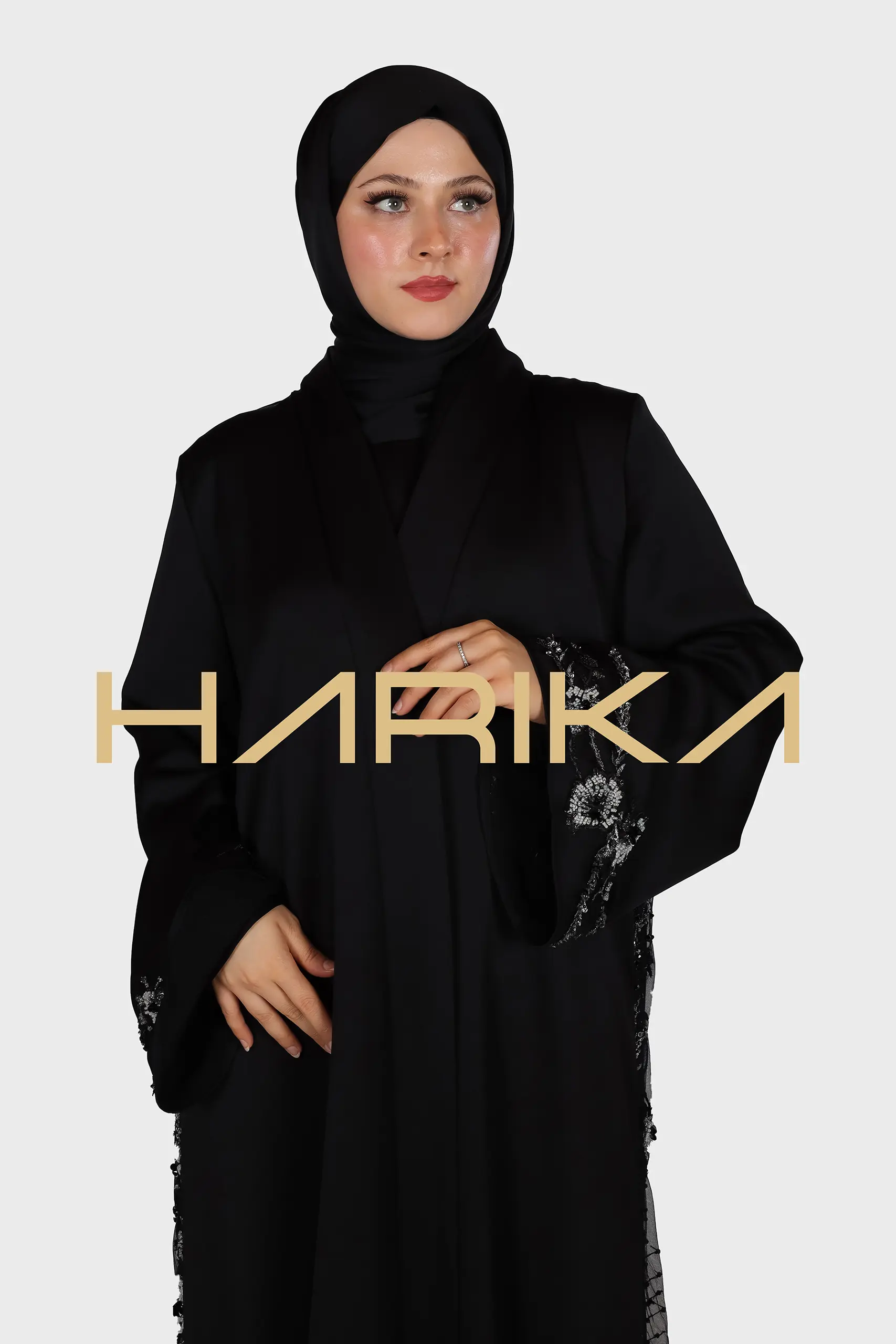 Swarovski Crystals Floral Abaya - Image 11