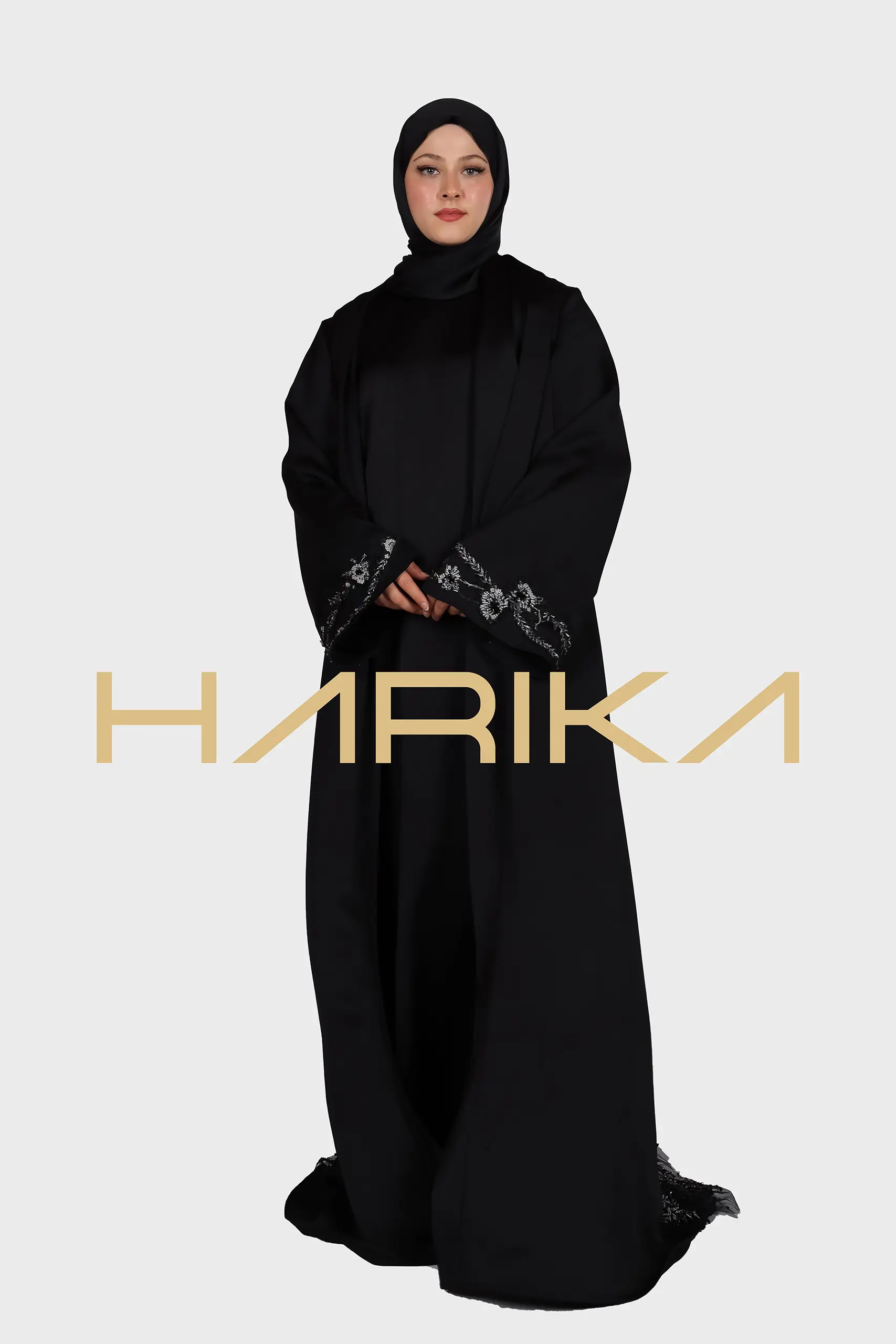 Swarovski Crystals Floral Abaya - Image 9