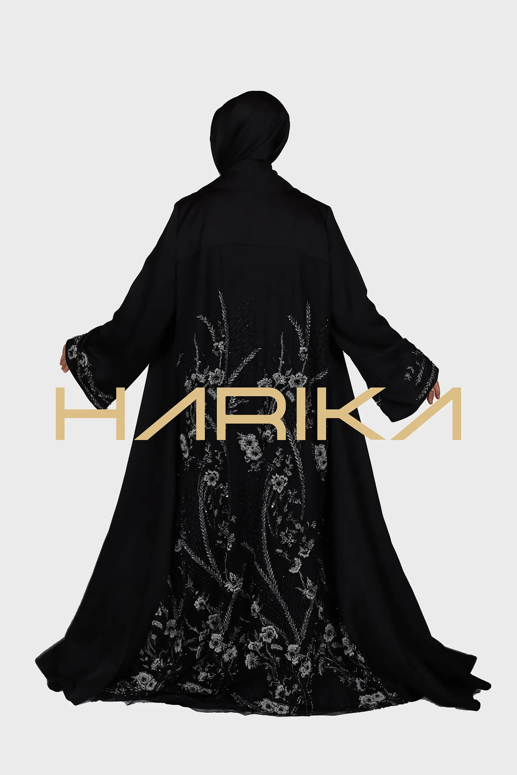 Swarovski Crystals Floral Abaya - Image 8