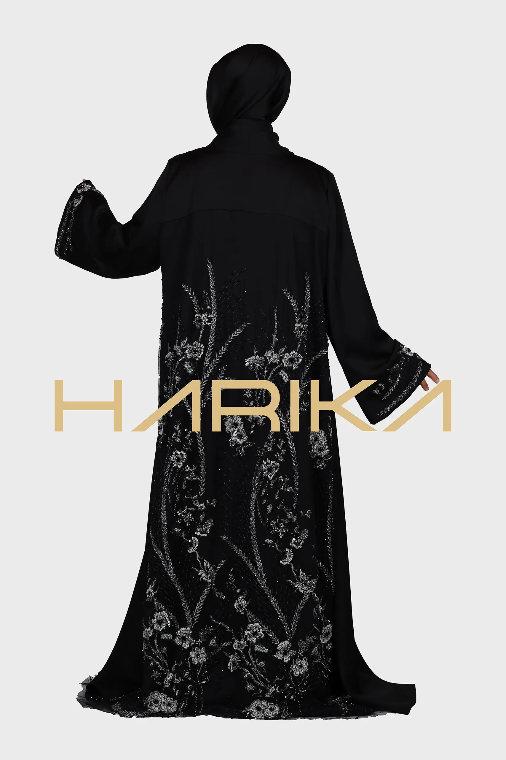 Swarovski Crystals Floral Abaya - Image 7
