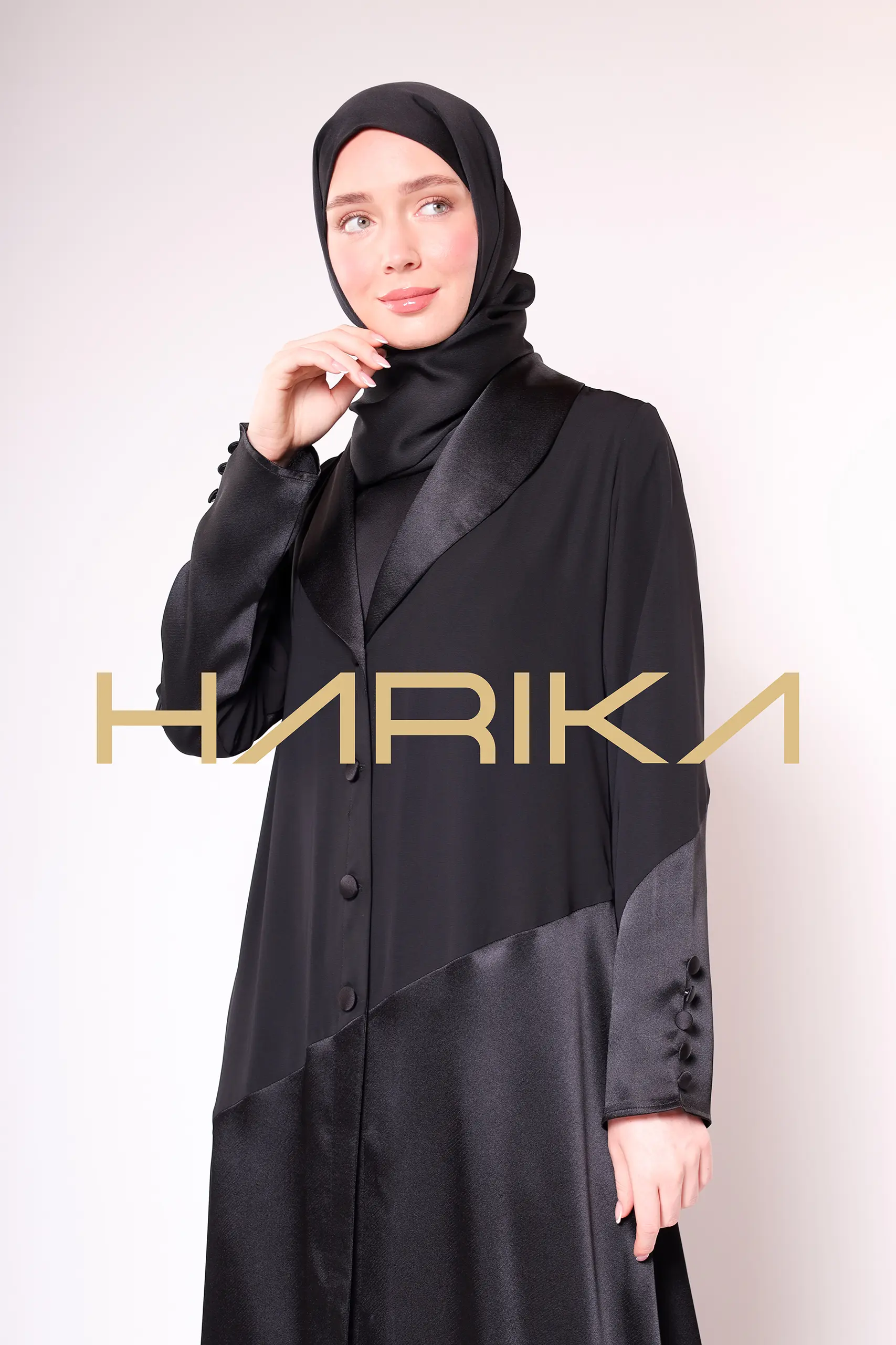 Dubai silk classic jacket abaya - Image 4