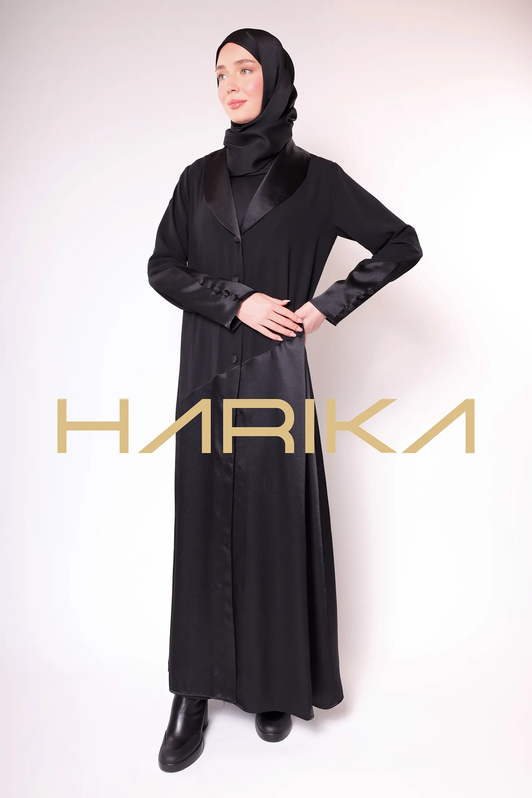Dubai silk classic jacket abaya - Image 3