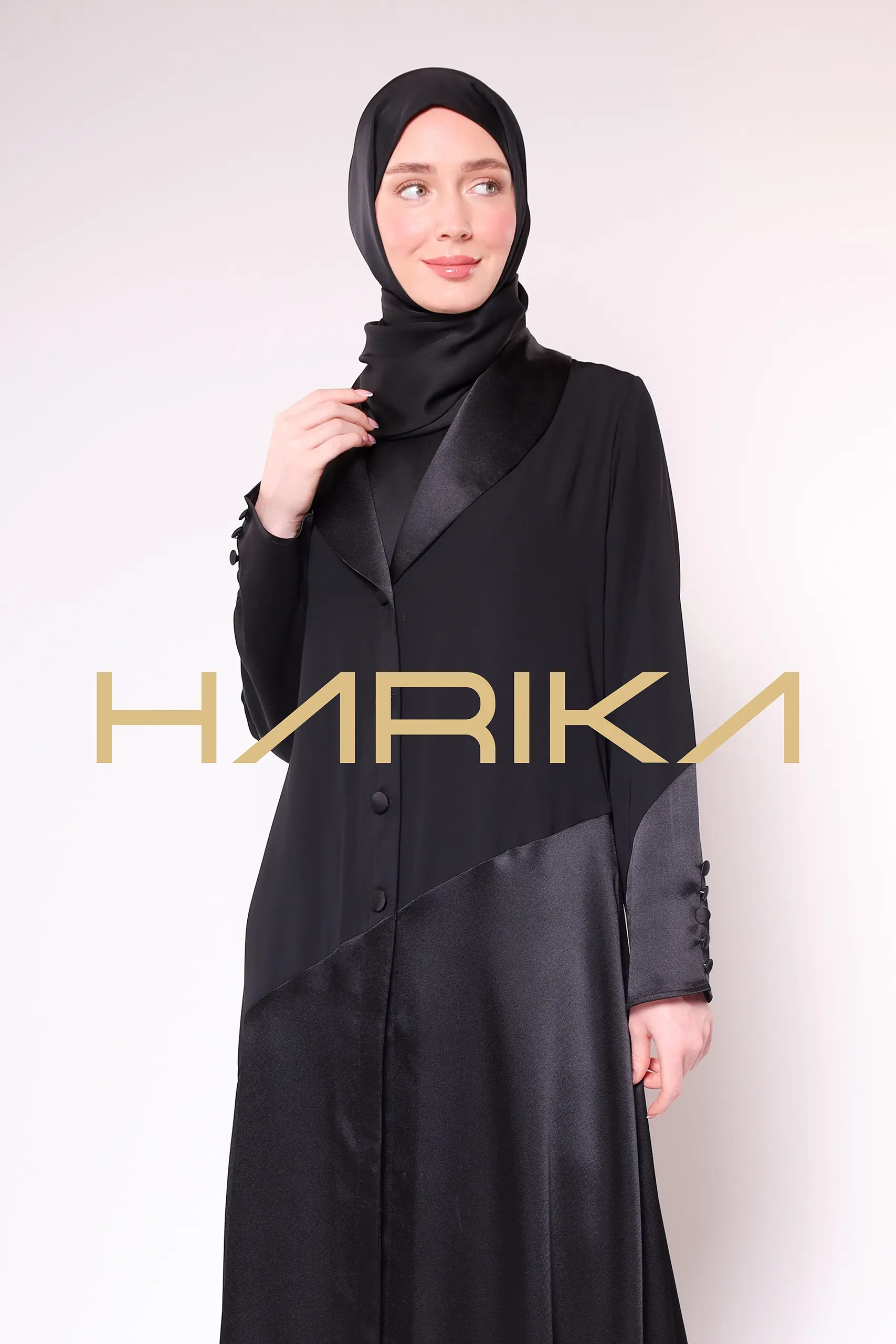 Dubai silk classic jacket abaya - Image 2