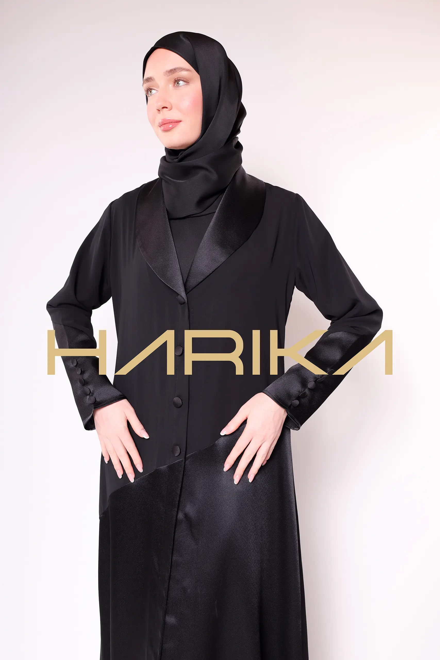 Dubai silk classic jacket abaya - Image 7