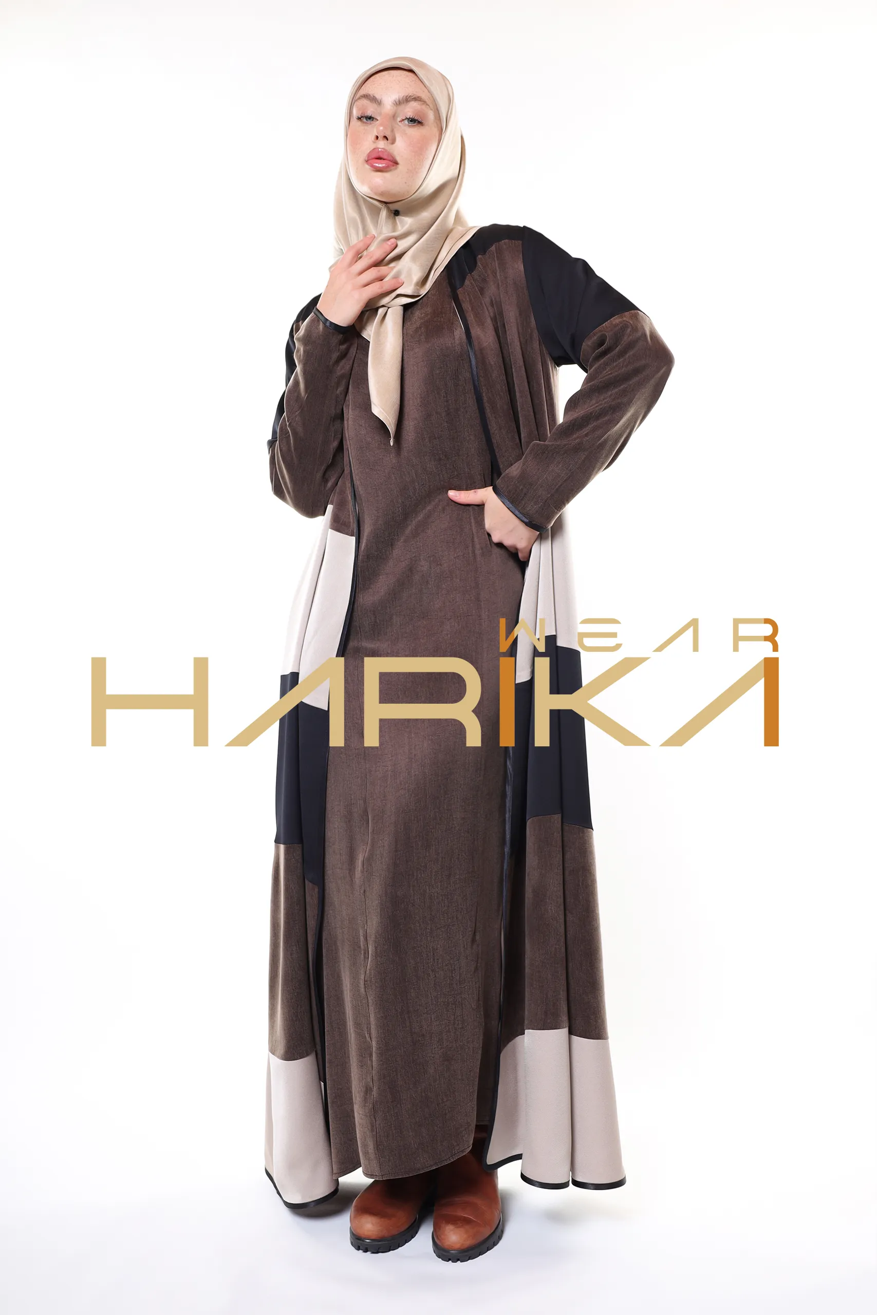 ALASIL Abaya – Luxury Cobra Abaya in Brown, Beige and Black Tones (the dress is not included) - Image 10