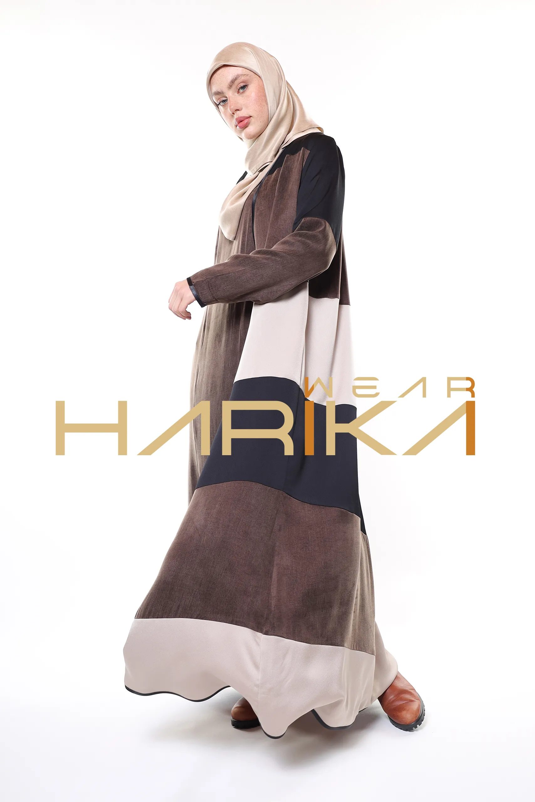 ALASIL Abaya – Luxury Cobra Abaya in Brown, Beige and Black Tones (the dress is not included) - Image 14