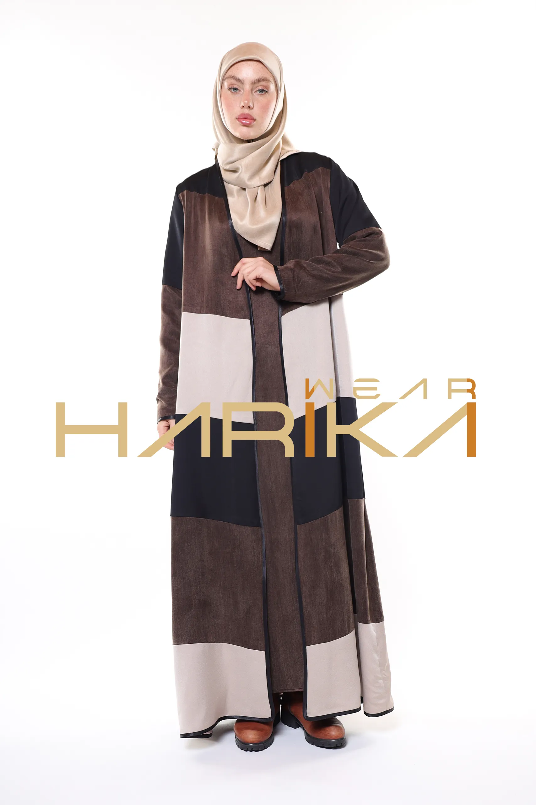 ALASIL Abaya – Luxury Cobra Abaya in Brown, Beige and Black Tones (the dress is not included)