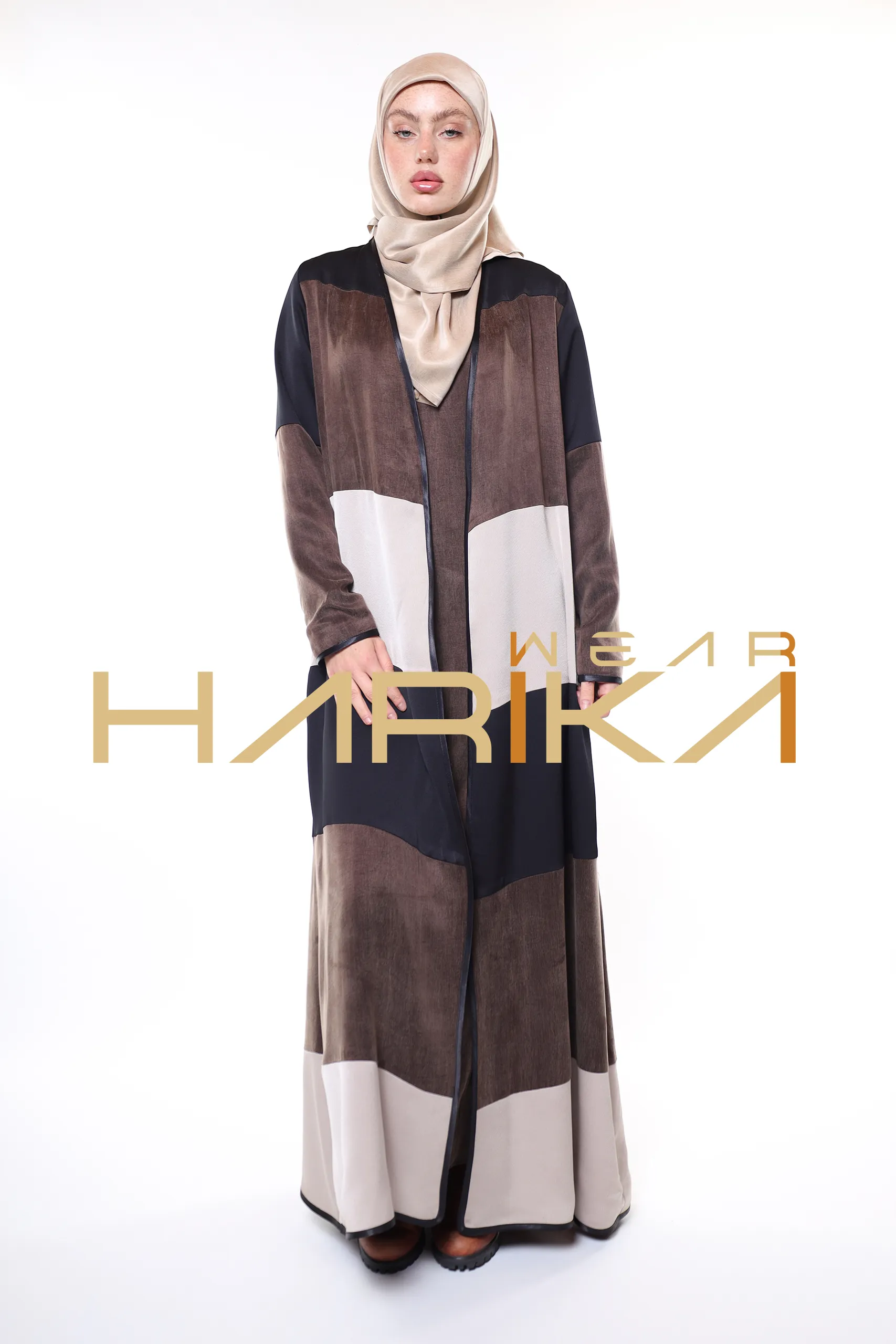 ALASIL Abaya – Luxury Cobra Abaya in Brown, Beige and Black Tones (the dress is not included) - Image 3