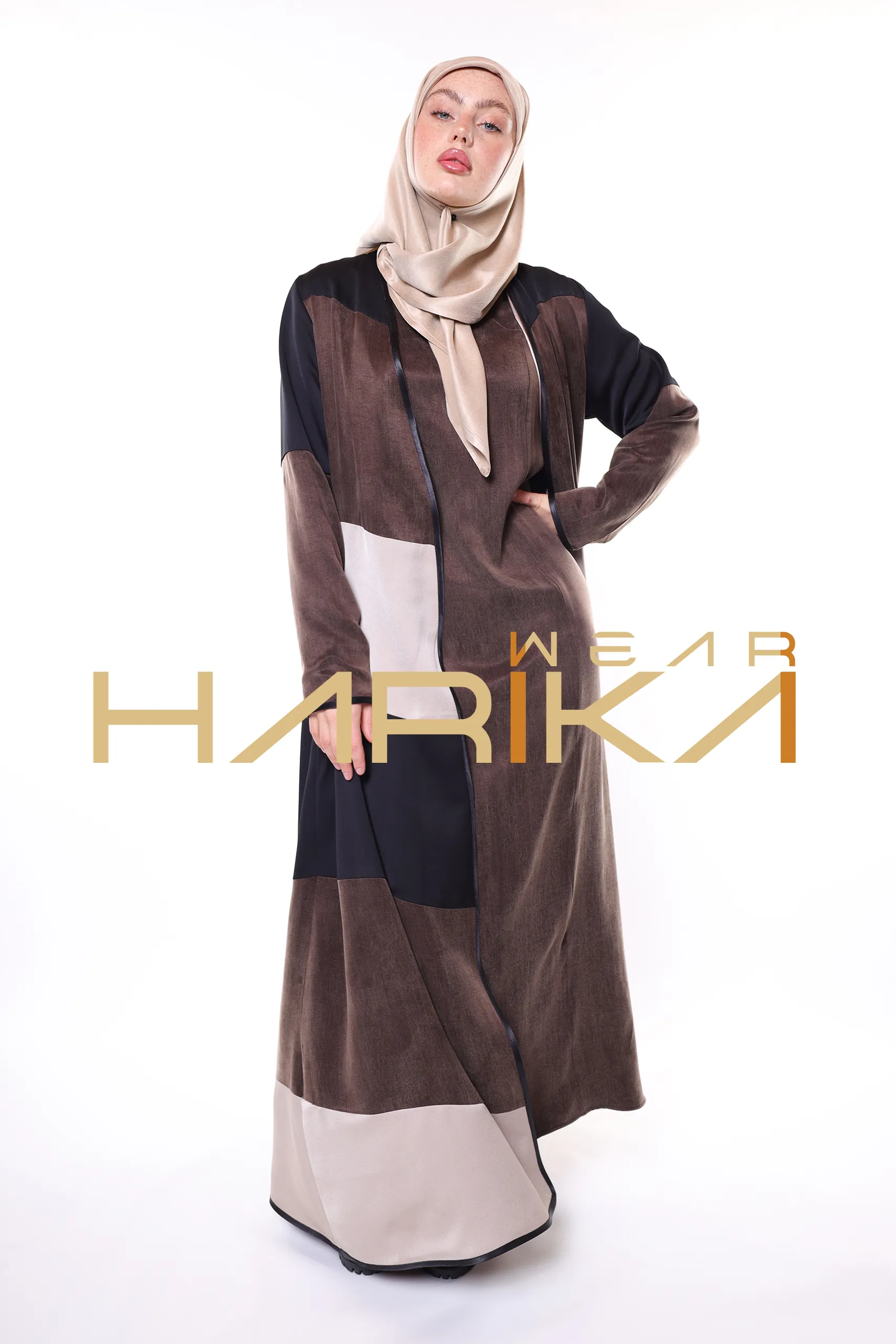 ALASIL Abaya – Luxury Cobra Abaya in Brown, Beige and Black Tones (the dress is not included) - Image 7