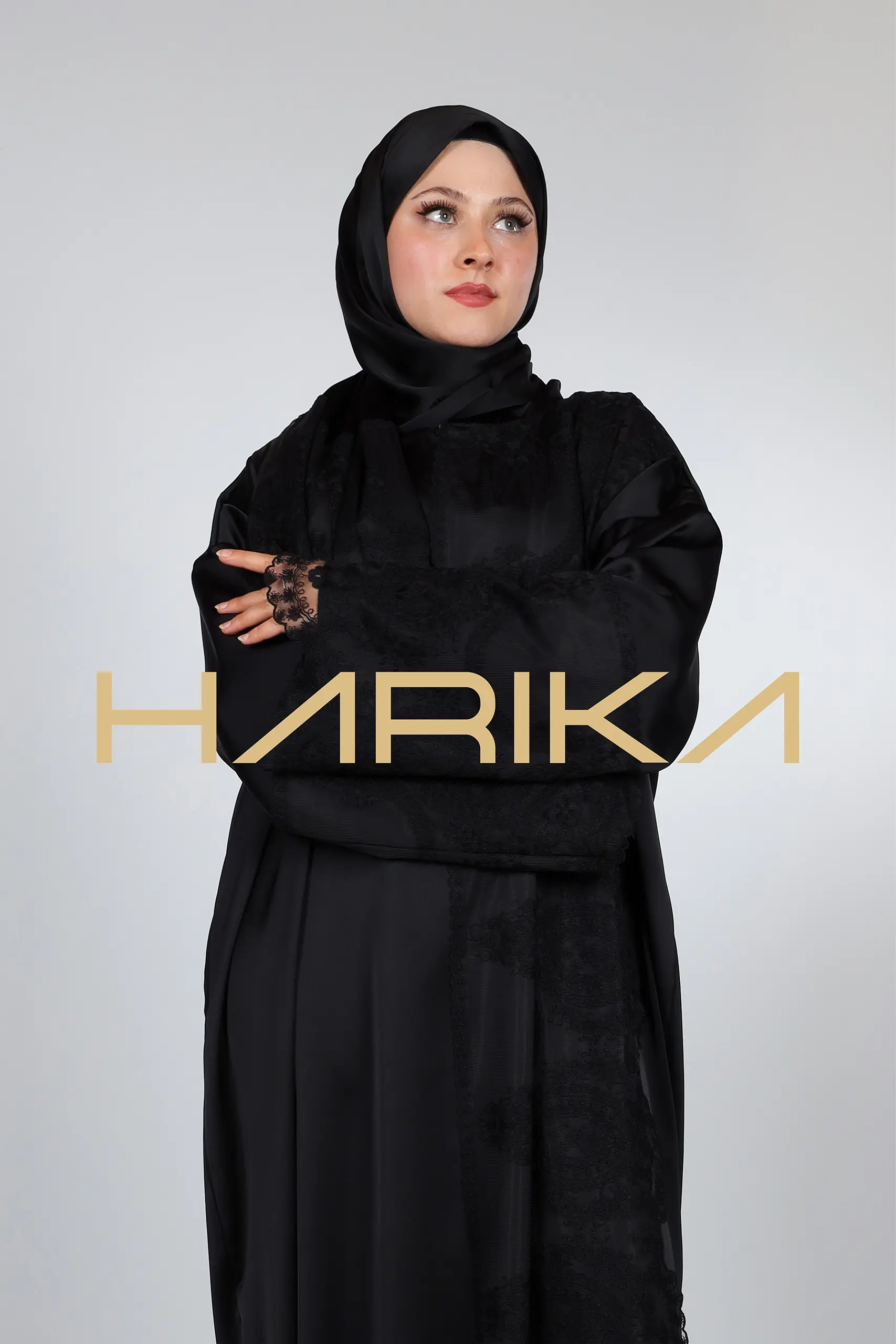 Prayer abaya designed with zara satin and lace - Image 3