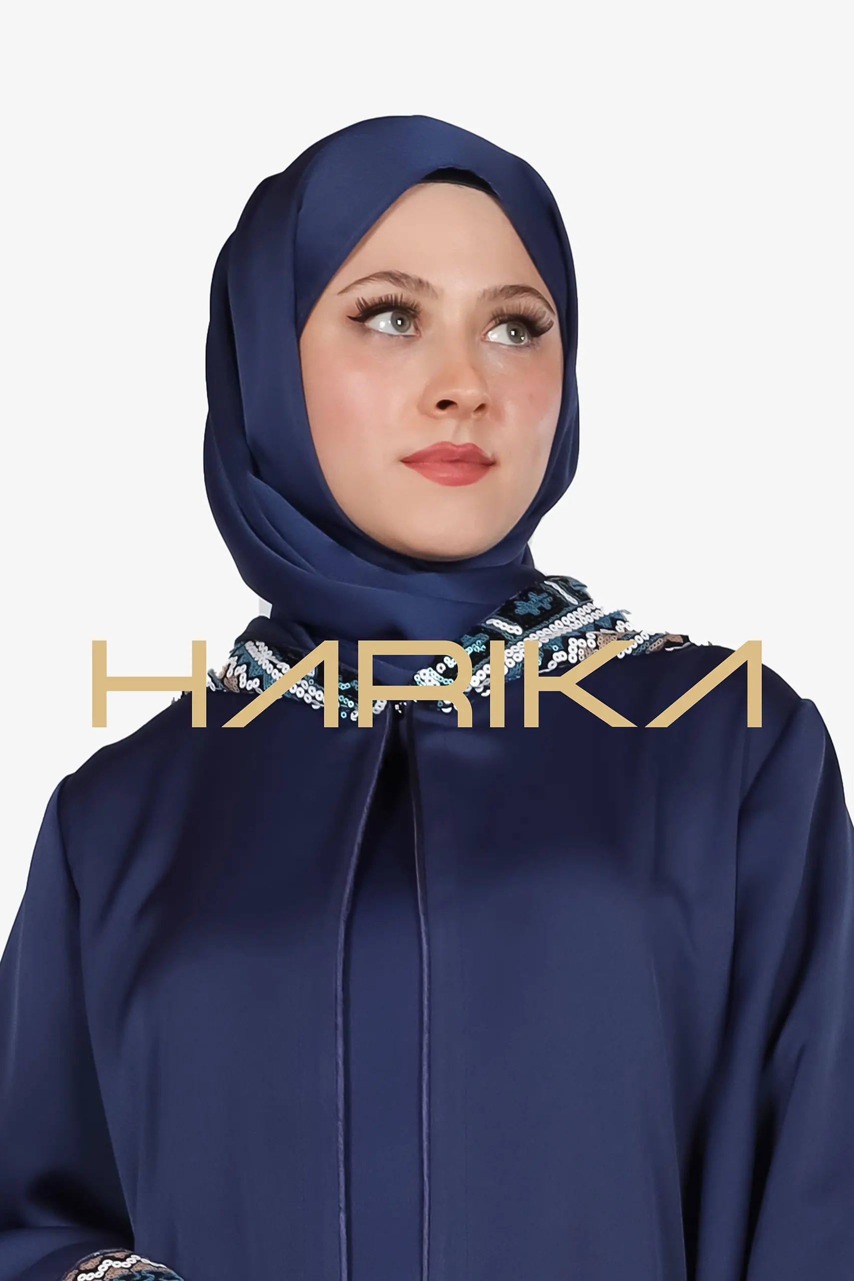 Blue Silk Crepe Shawl