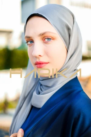 Chiffon shawl with metallic details