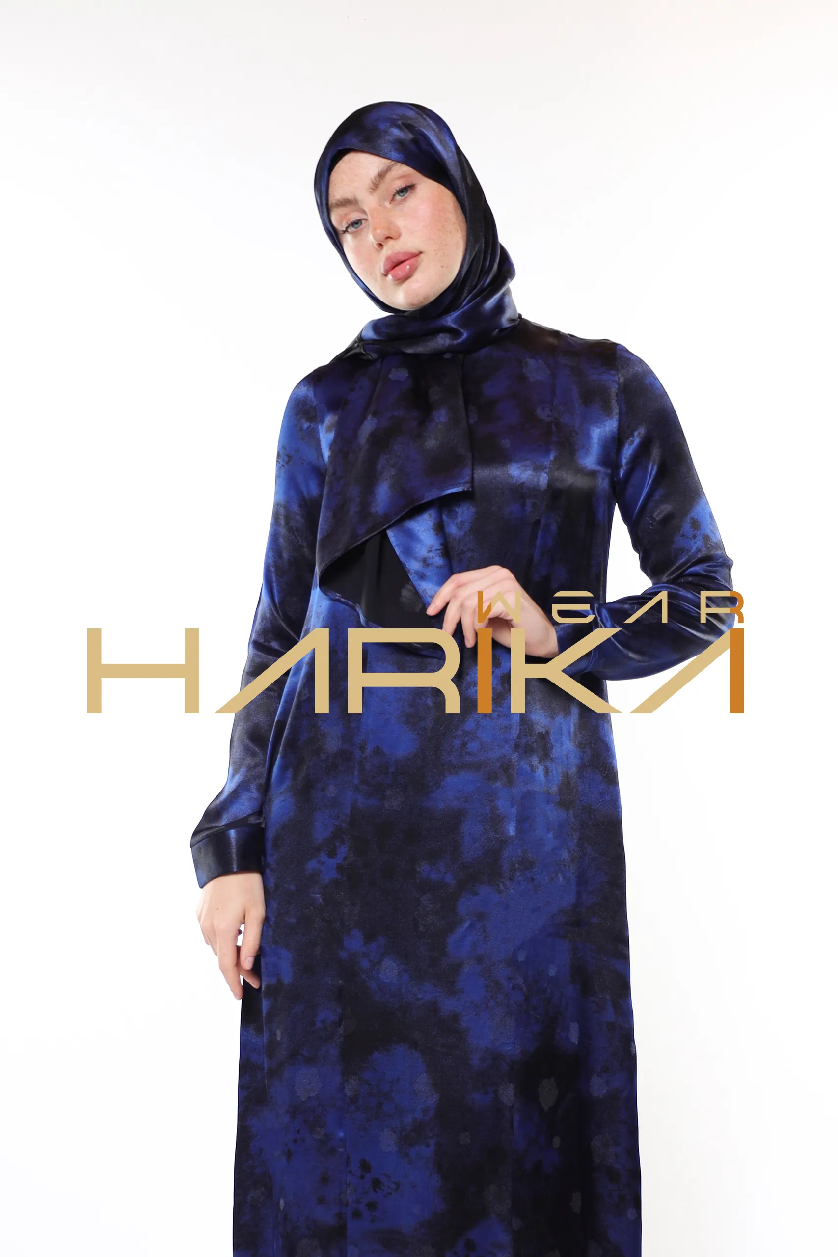 Luxury Blue and Black Shawl - Image 2