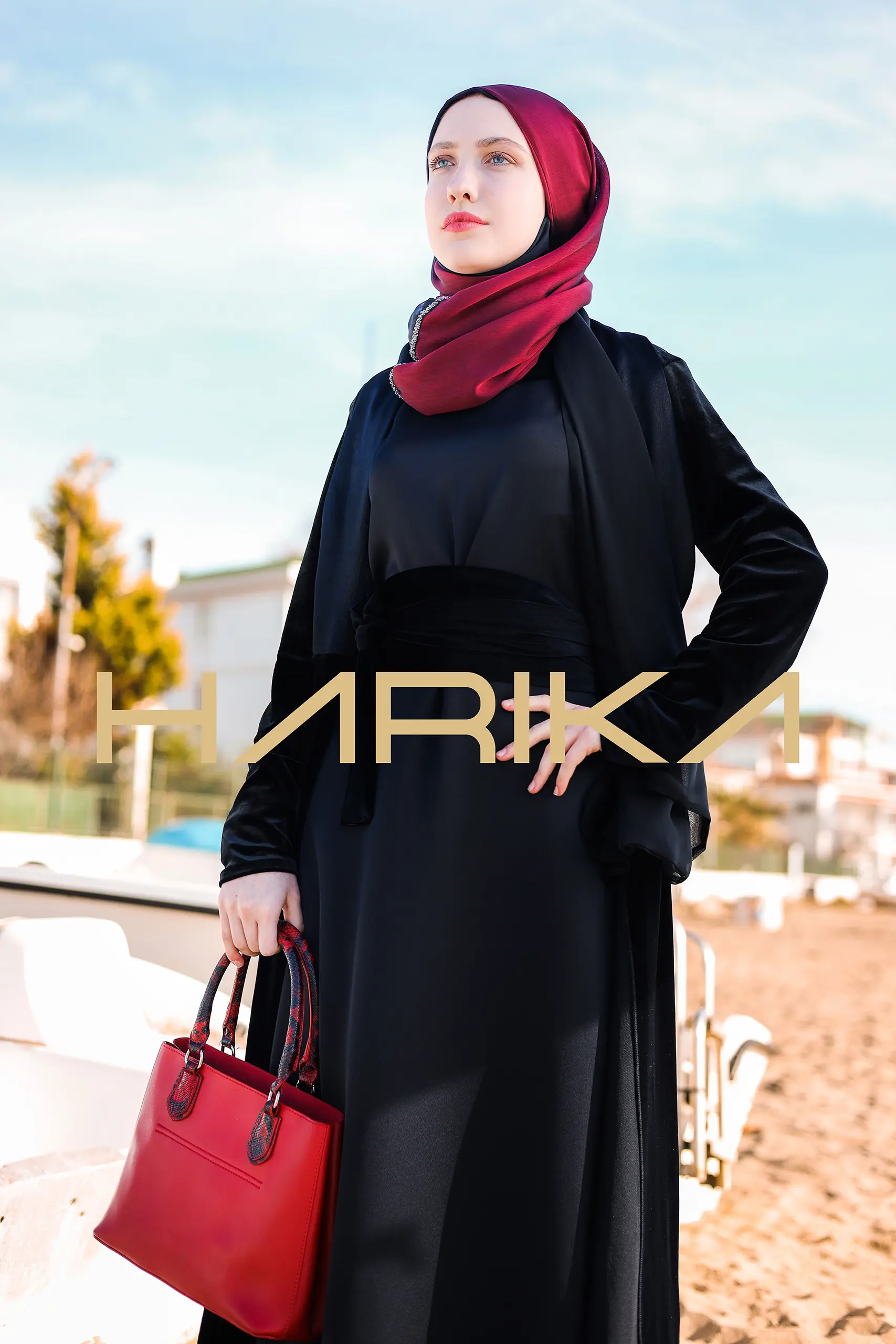 2 piece set - velvet abaya and dress