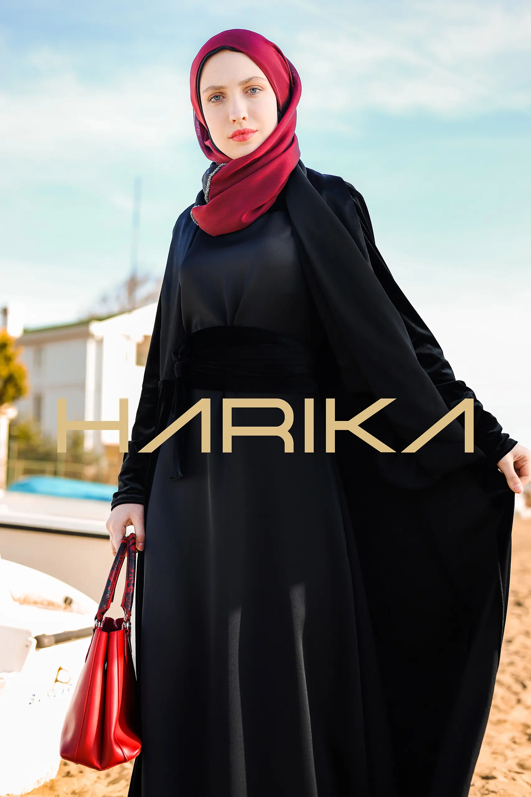 2 piece set - velvet abaya and dress - Image 4