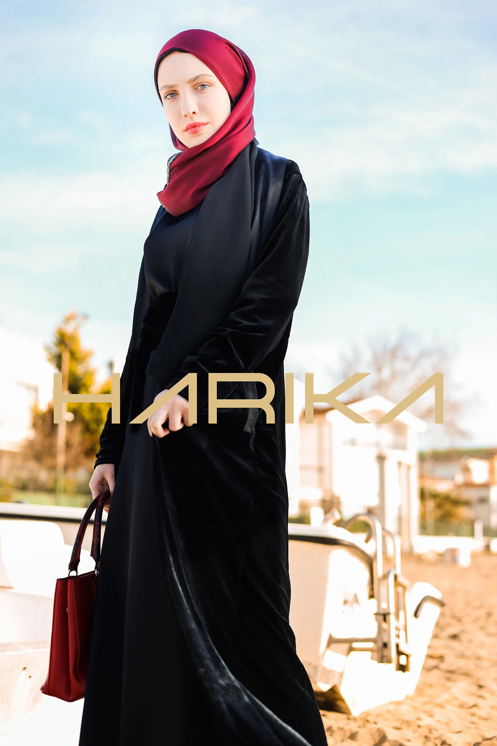 2 piece set - velvet abaya and dress - Image 10
