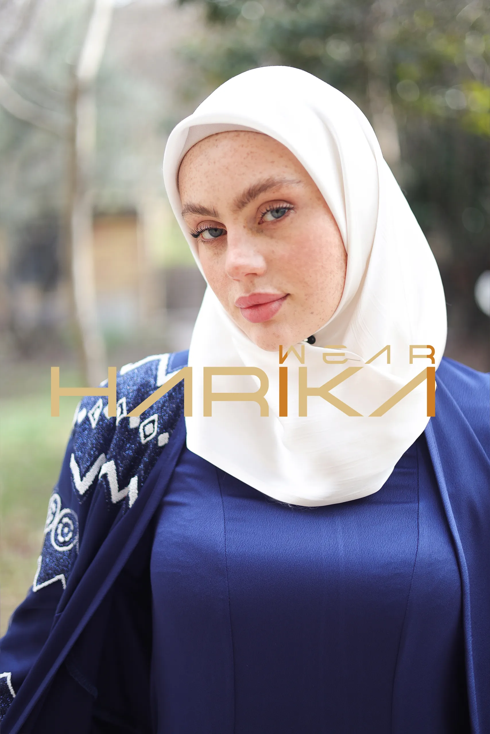 White Silk Evening Star Scarf - Image 2