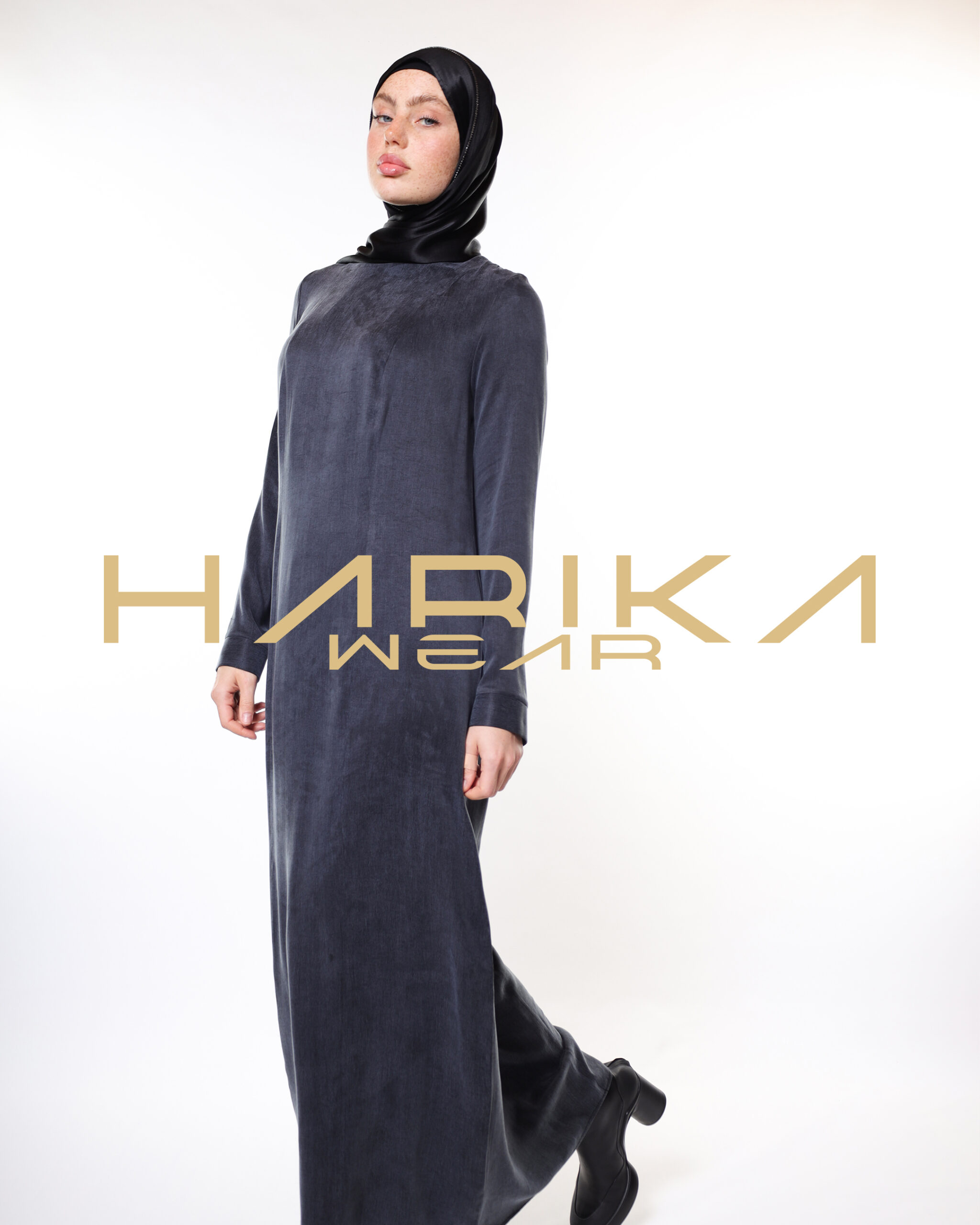 Black Kobra Practical Luxury in Modest Style 3 Piece Abaya Set (Abaya-dress-scarf) - Image 3