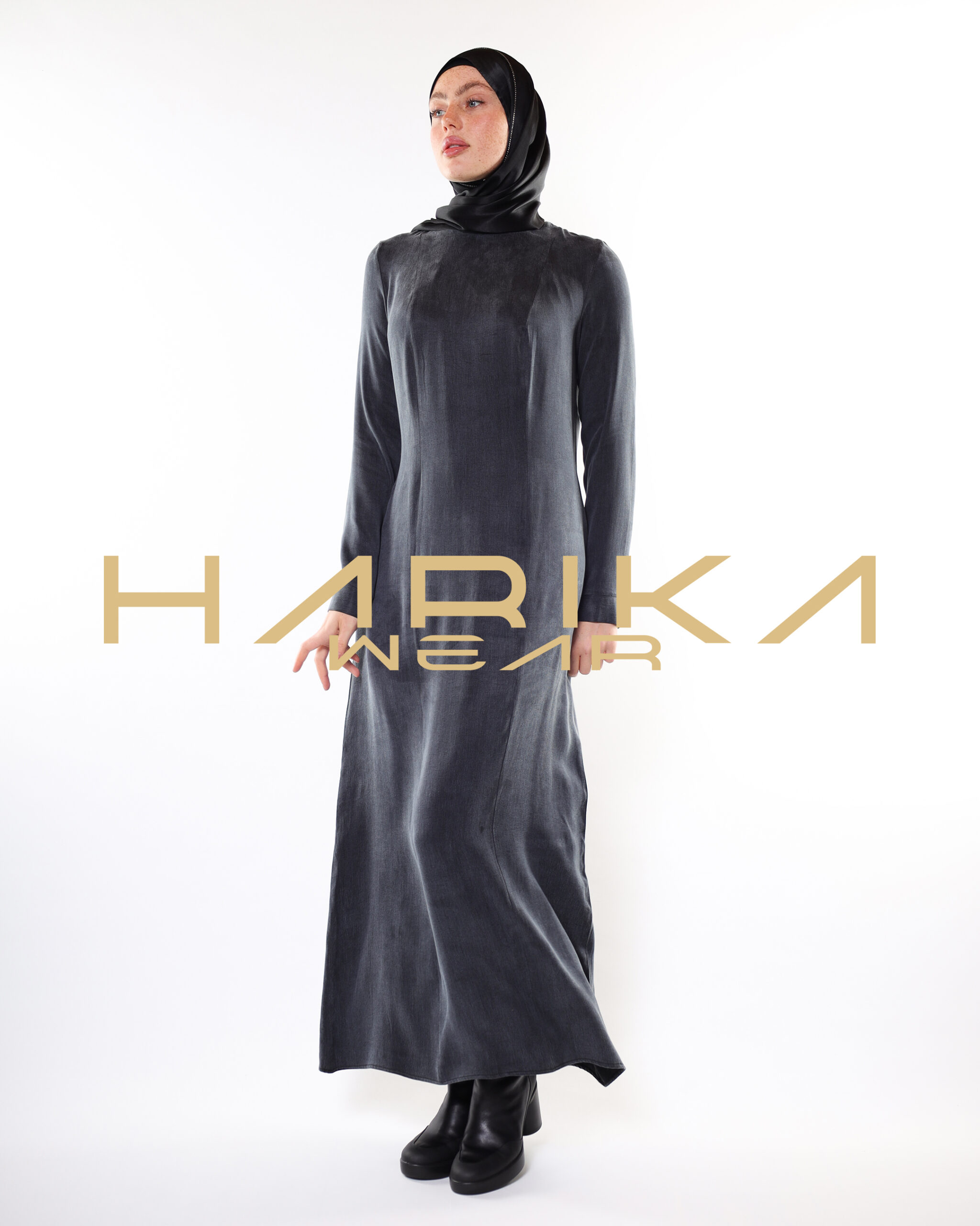 Black Kobra Practical Luxury in Modest Style 3 Piece Abaya Set (Abaya-dress-scarf) - Image 6
