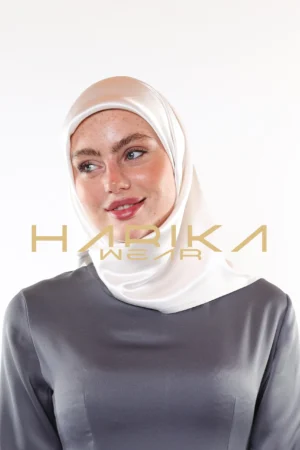White Silk Hijab – Elegant Plain Scarf for Modest Fashion