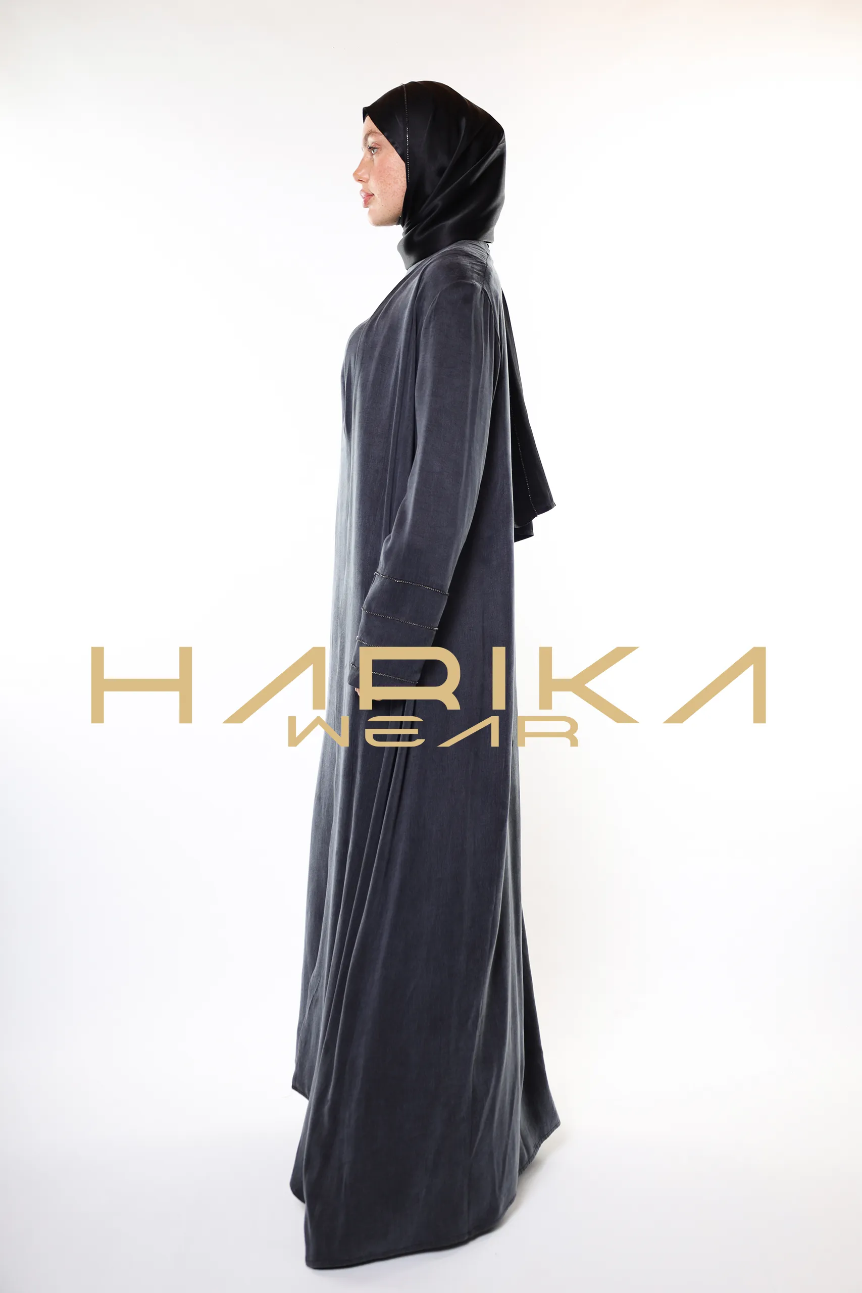 Black Cobra Fabric Abaya – Elegant and Comfortable Modest Outfit - Image 13