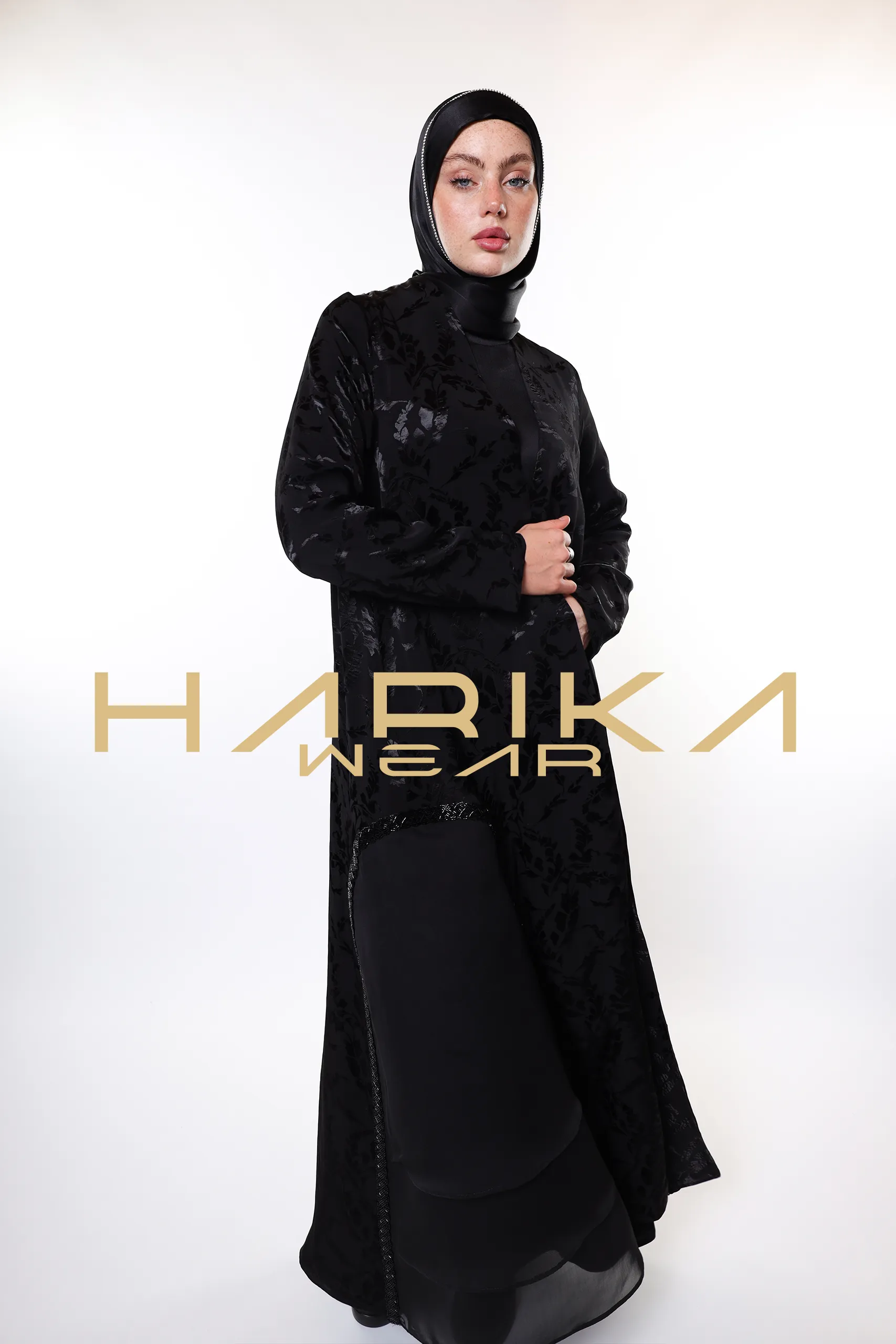 Elegant Black Patterned Abaya – Premium Jessica Fabric | Modest Fashion - Image 9