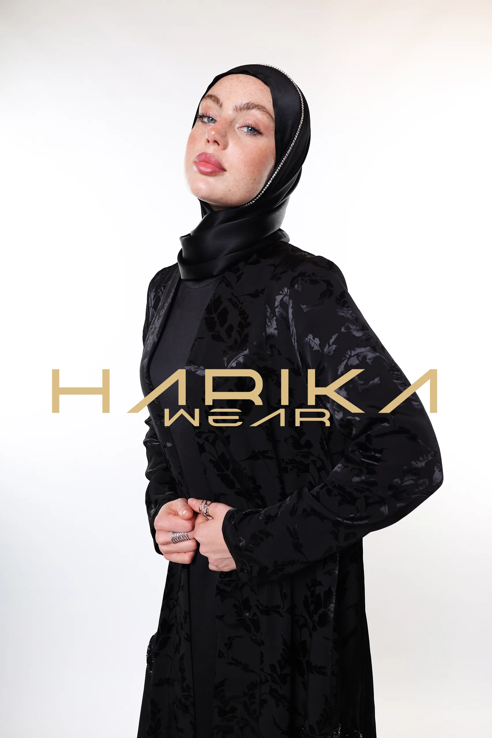Elegant Black Patterned Abaya – Premium Jessica Fabric | Modest Fashion - Image 10