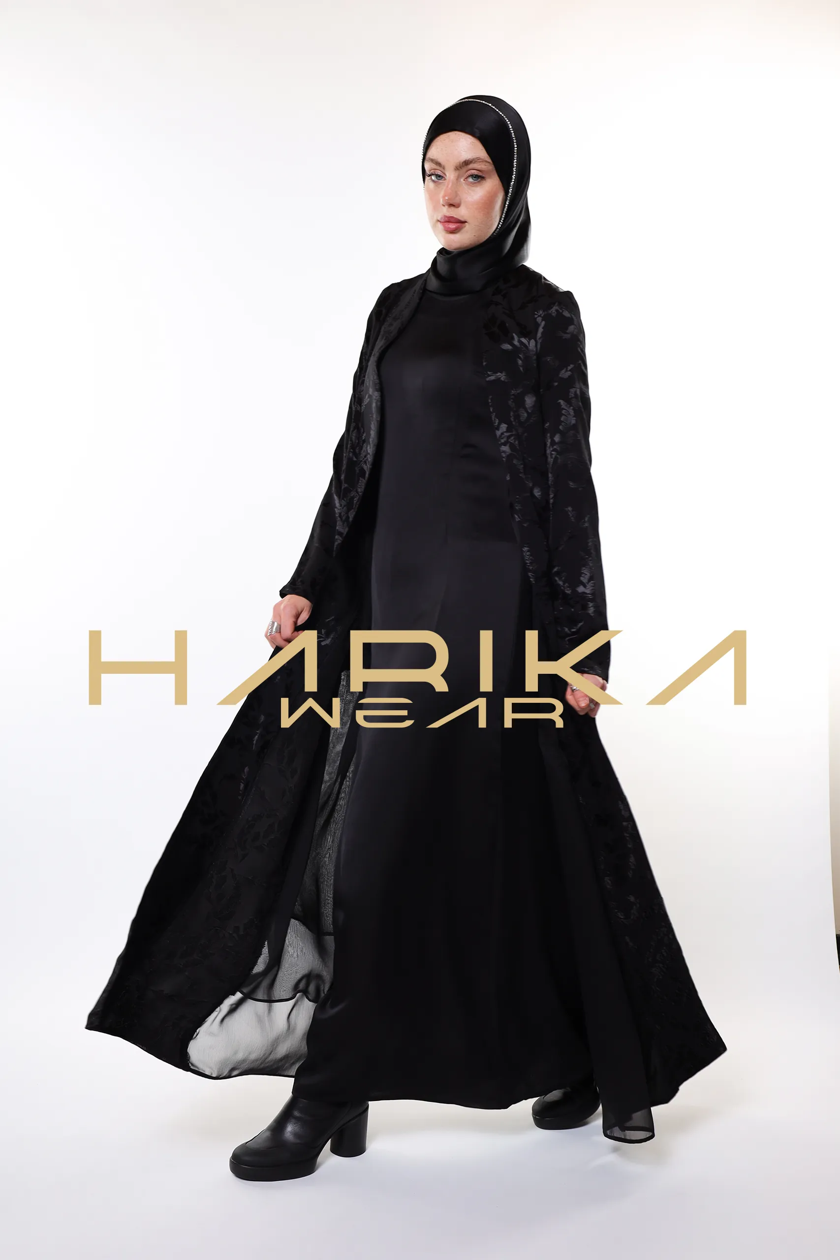 Elegant Black Patterned Abaya – Premium Jessica Fabric | Modest Fashion - Image 11
