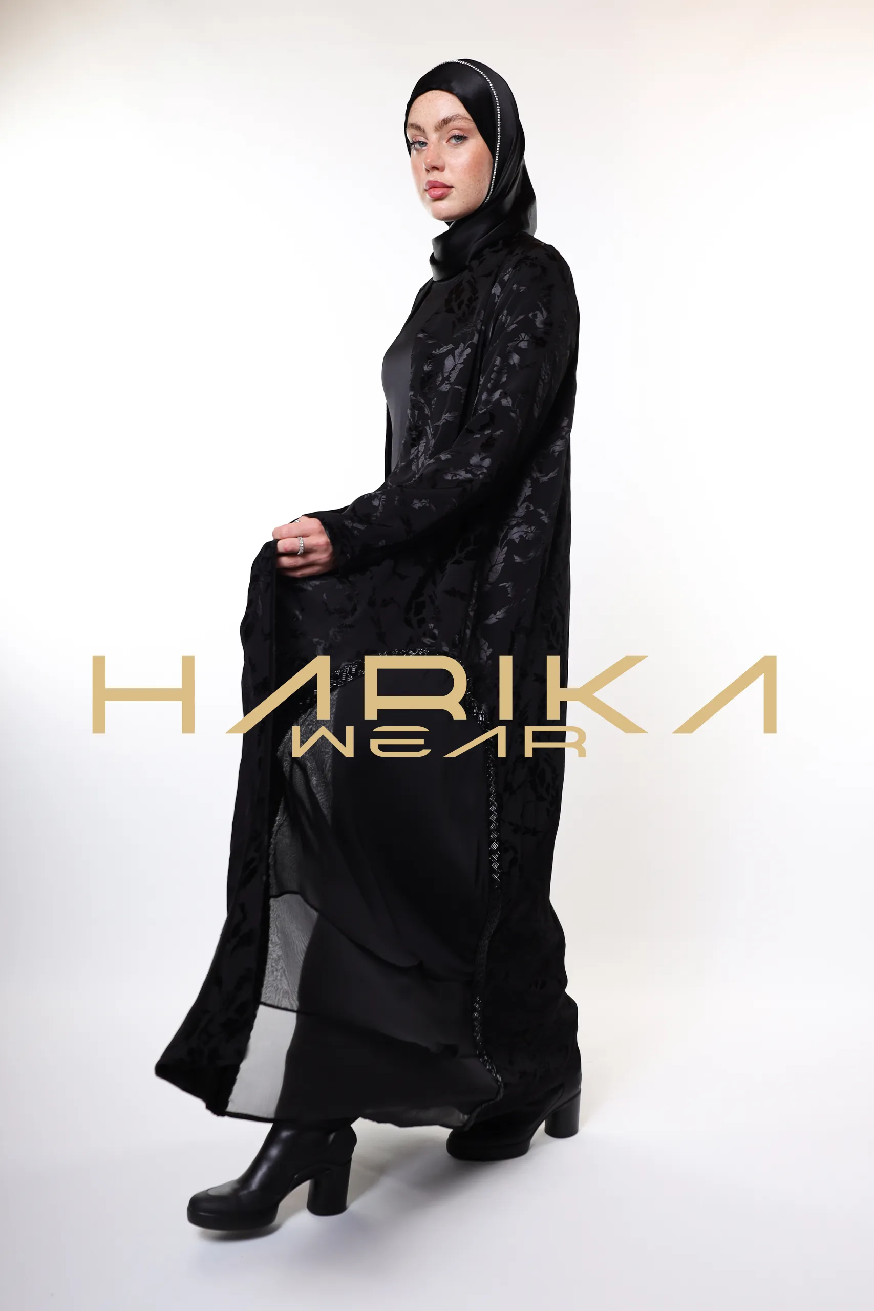 Elegant Black Patterned Abaya – Premium Jessica Fabric | Modest Fashion - Image 12