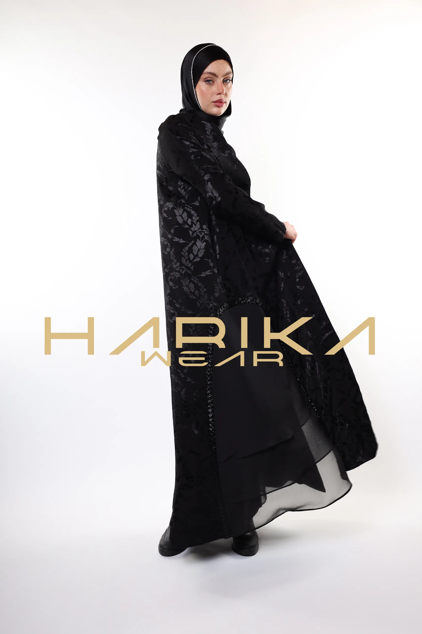 Elegant Black Patterned Abaya – Premium Jessica Fabric | Modest Fashion - Image 13