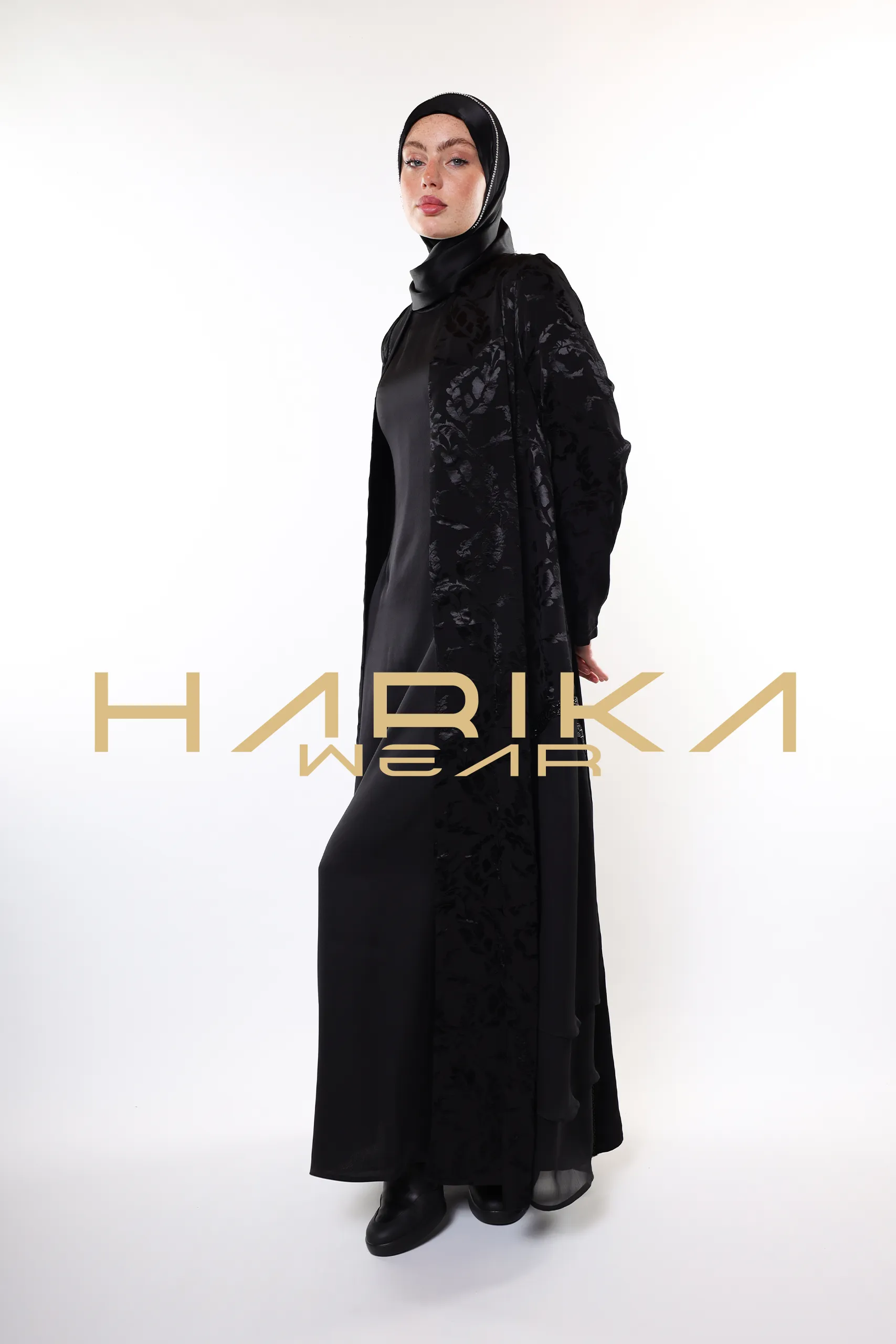 Elegant Black Patterned Abaya – Premium Jessica Fabric | Modest Fashion - Image 14