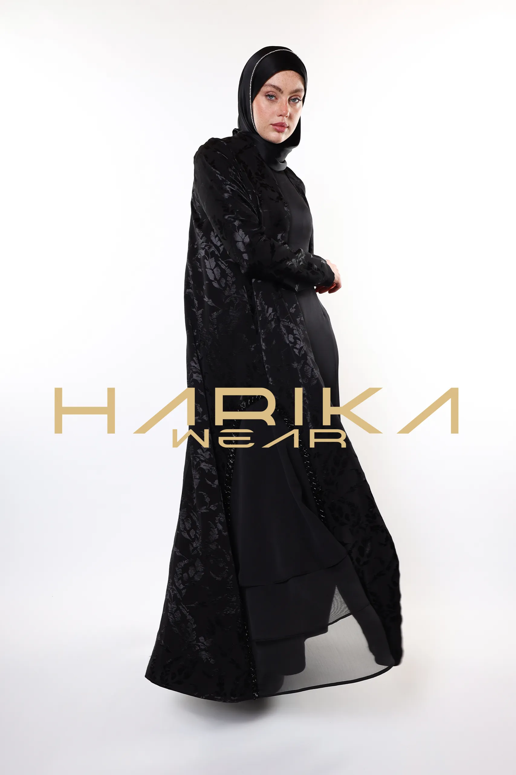Elegant Black Patterned Abaya – Premium Jessica Fabric | Modest Fashion - Image 6