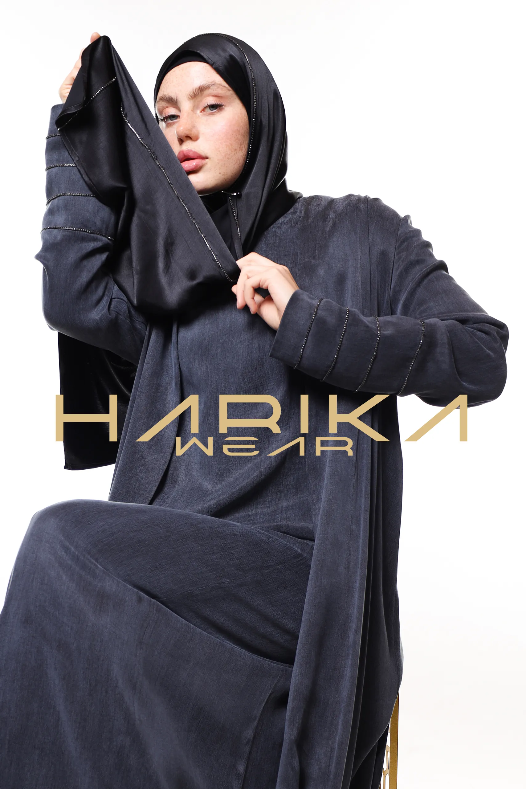 Black Plain Scarf – Lightweight, silky touch and elegant - Image 3