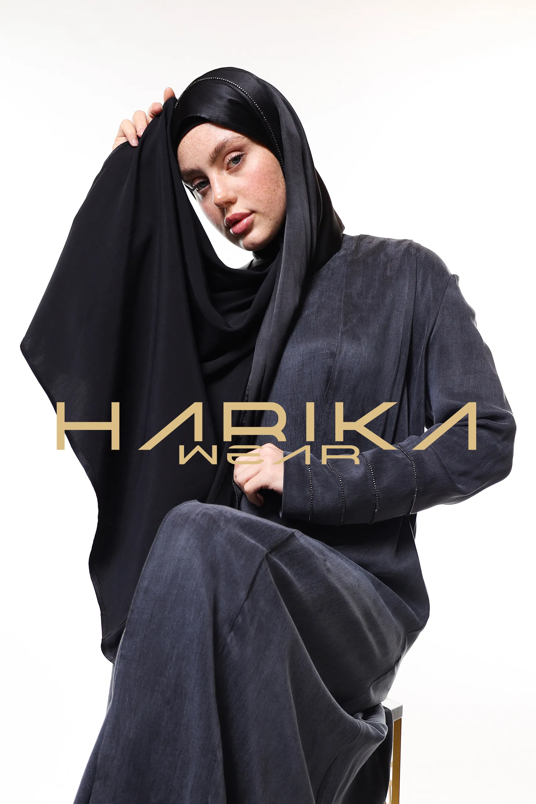Black Plain Scarf – Lightweight, silky touch and elegant - Image 4